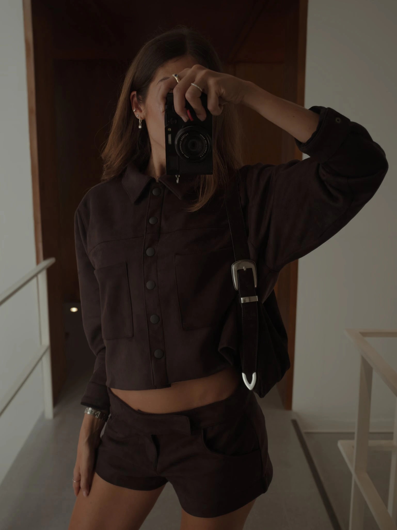 SUEDE BOXY JACKET - ESPRESSO - imagen 1