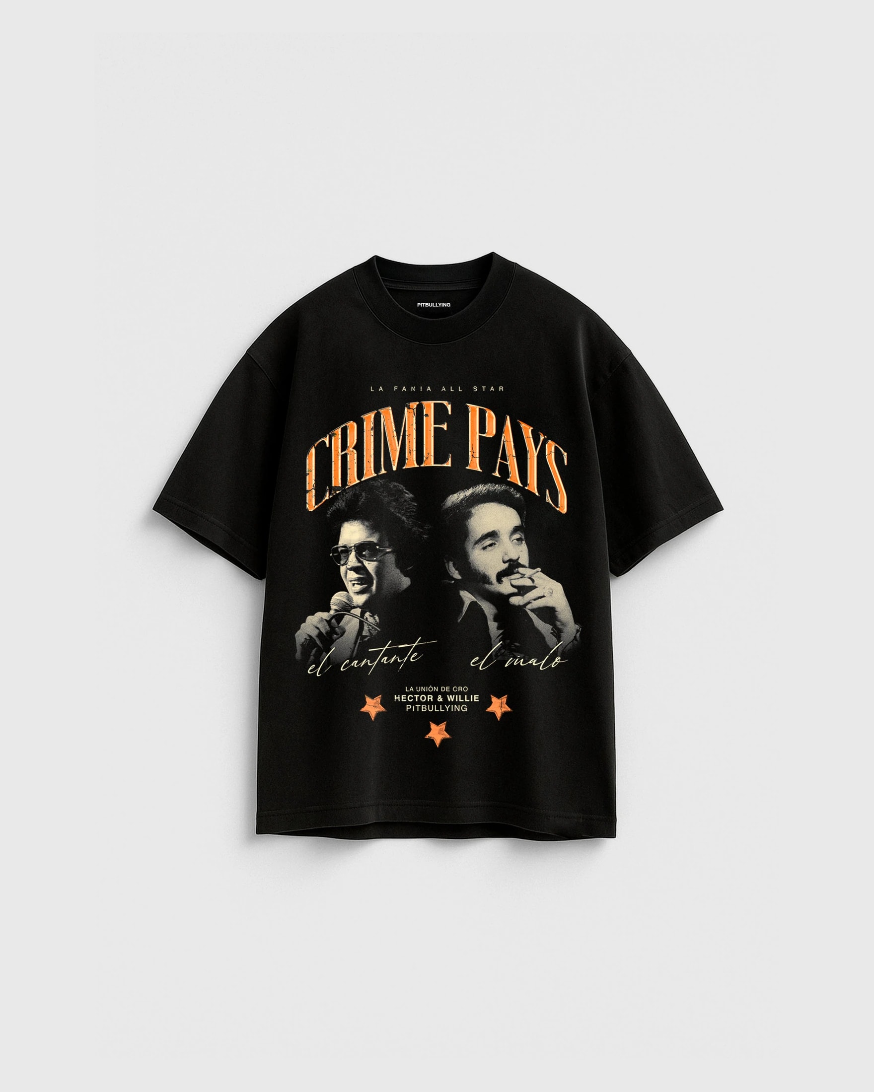 Camiseta Oversize Crime Pays Negra - imagen 1