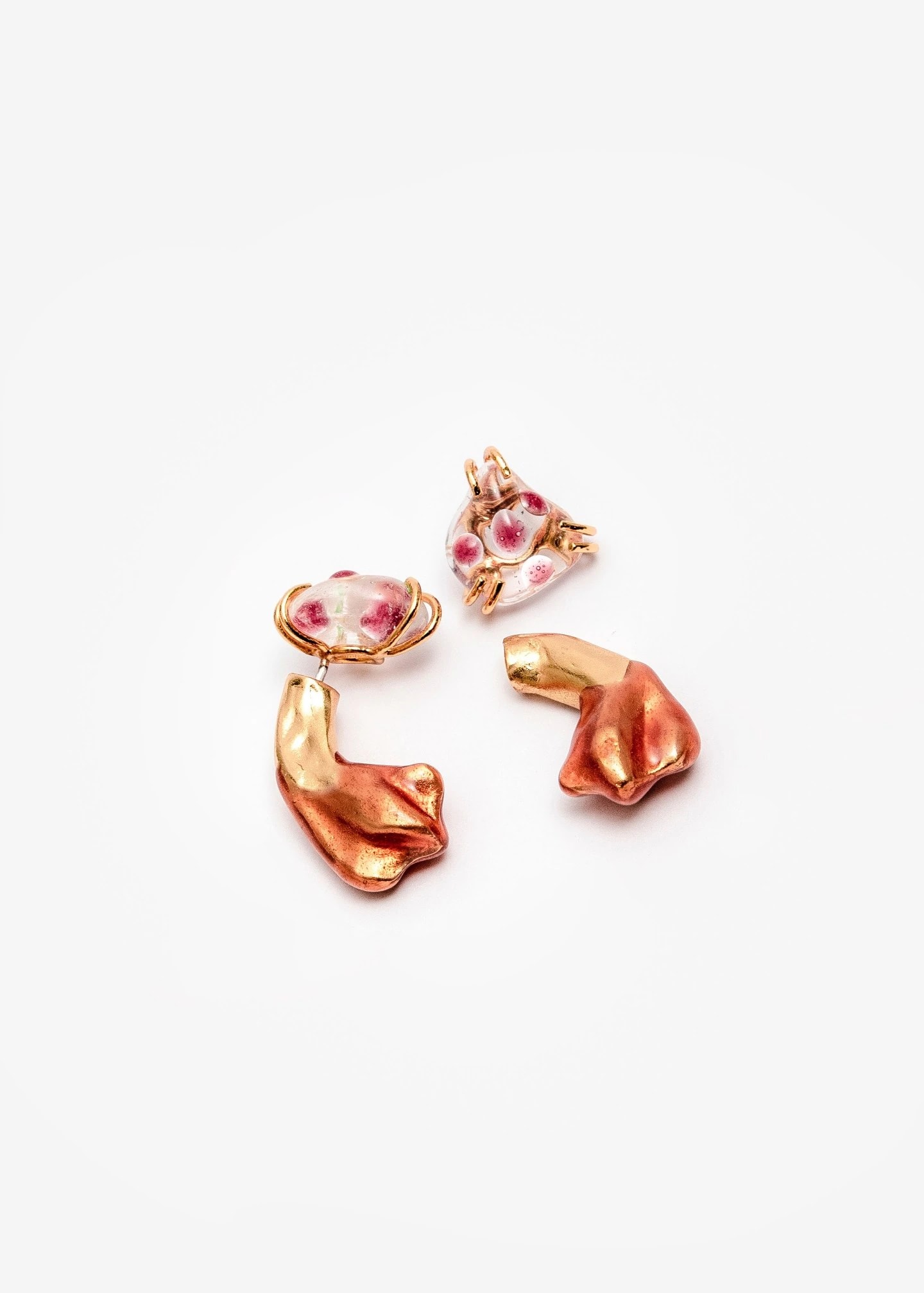 Aretes Berry Cuarzo Maxi Petal Curve - imagen 1