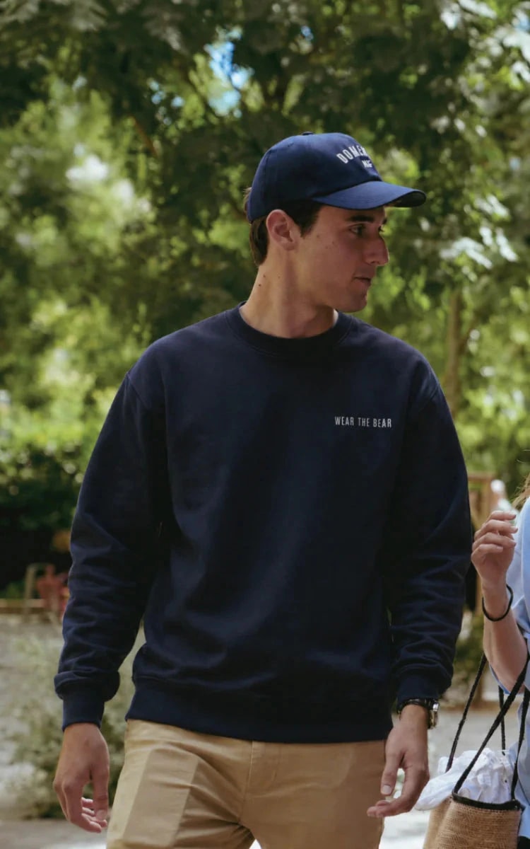 CREWNECK OSO ESTAMPADO AZUL OSCURO - UNISEX - imagen 1