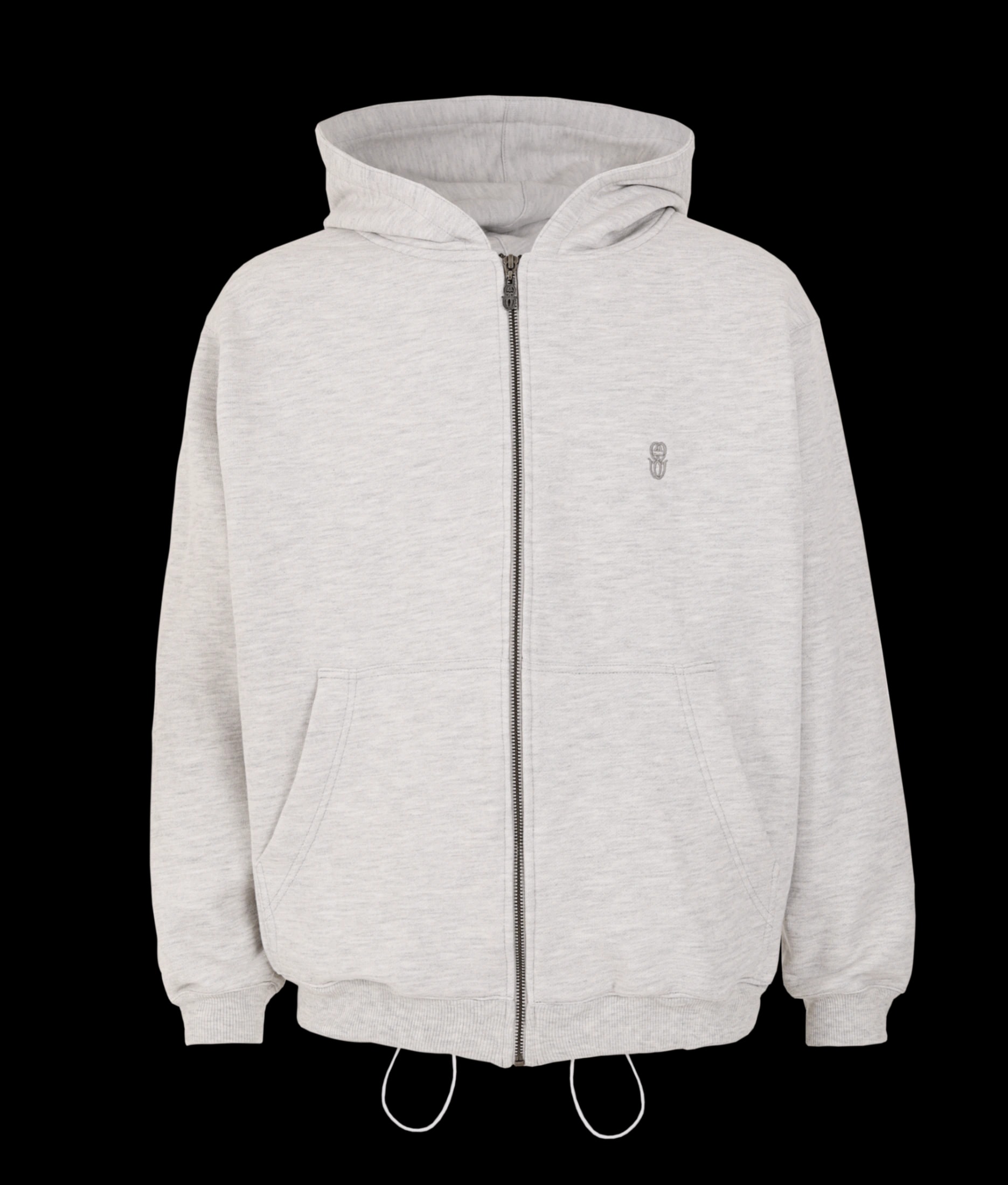 MONOGRAM GRAY ZIPPER HOODIE - imagen 1