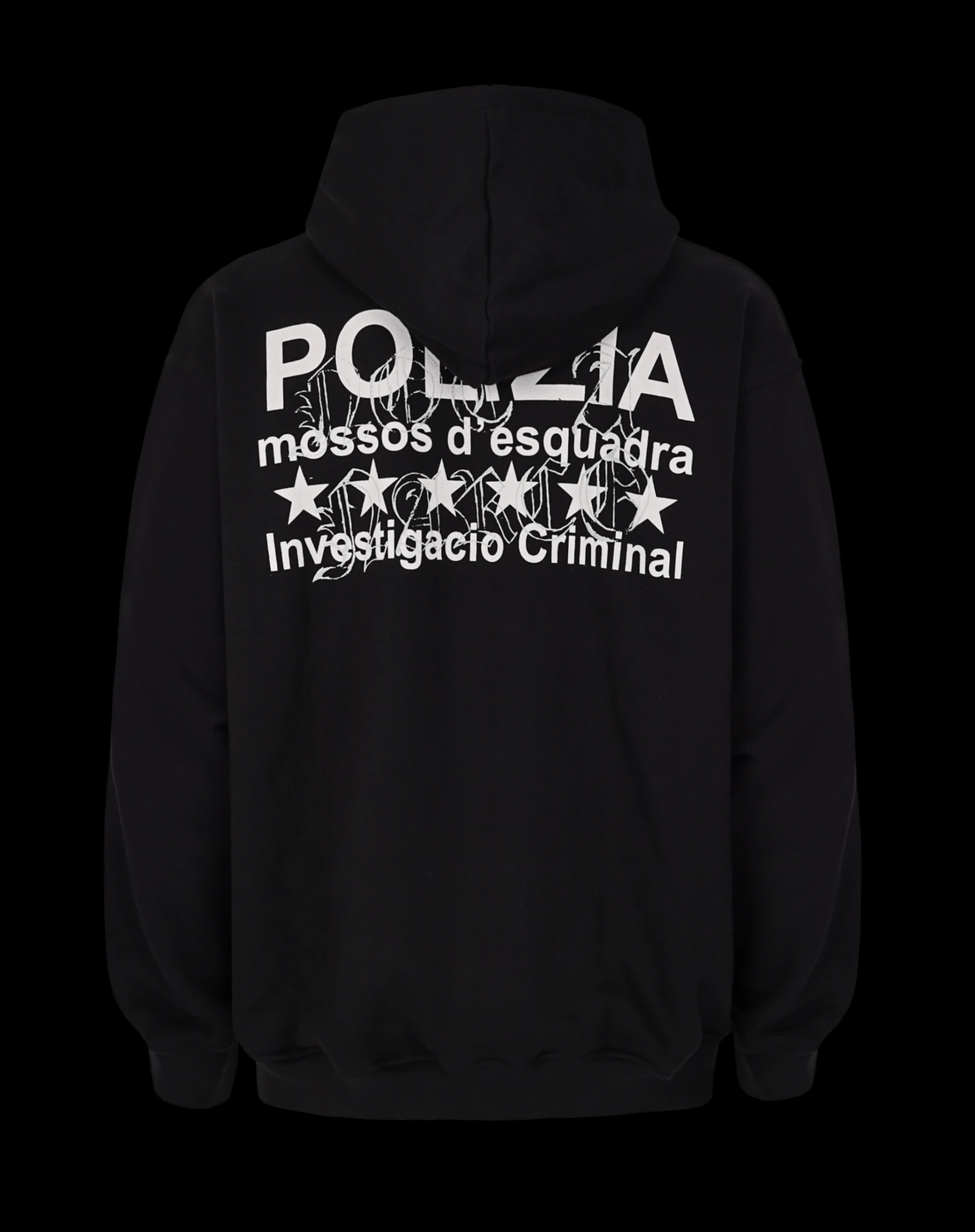 POLIZIA BLACK ZIPPER HOODIE - imagen 1