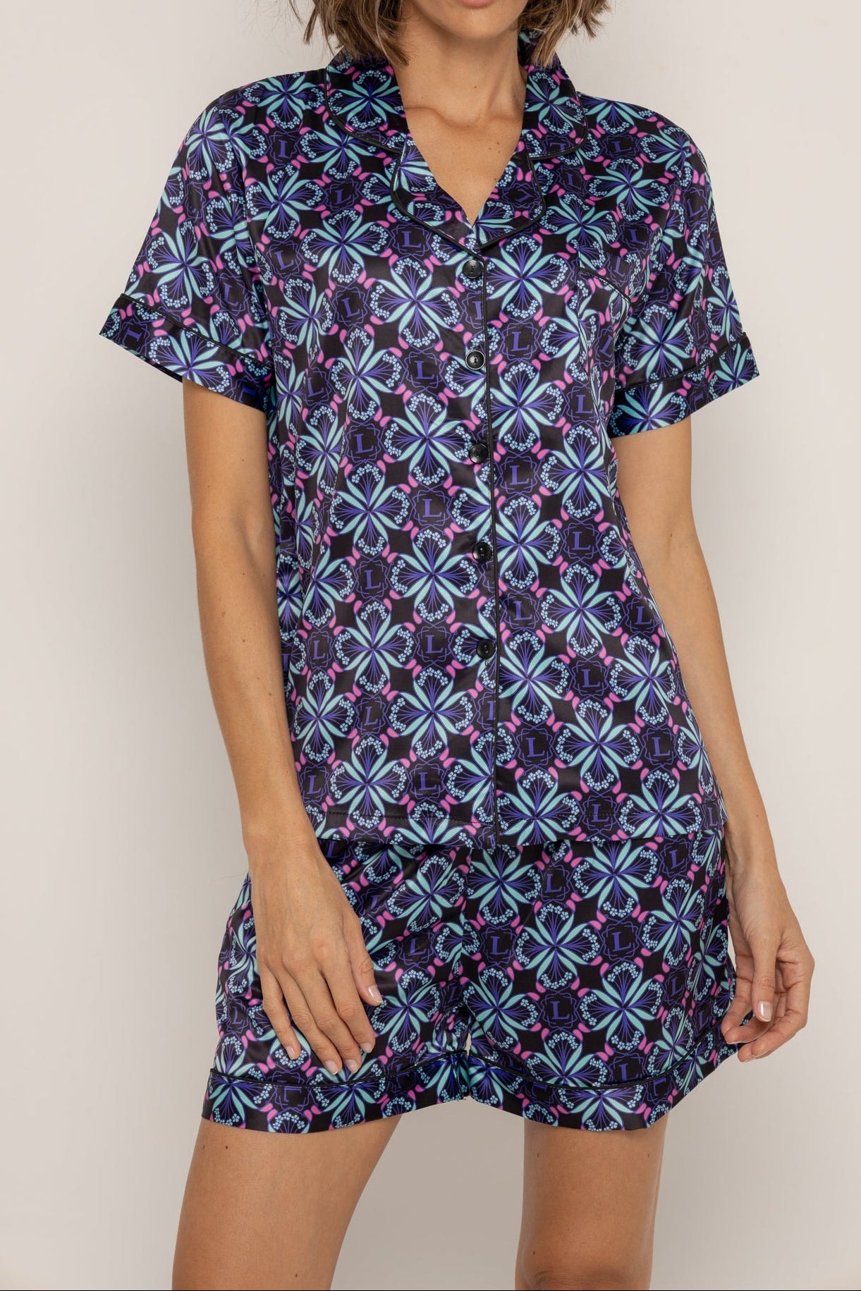 Conjunto short bohemio azul - imagen 1