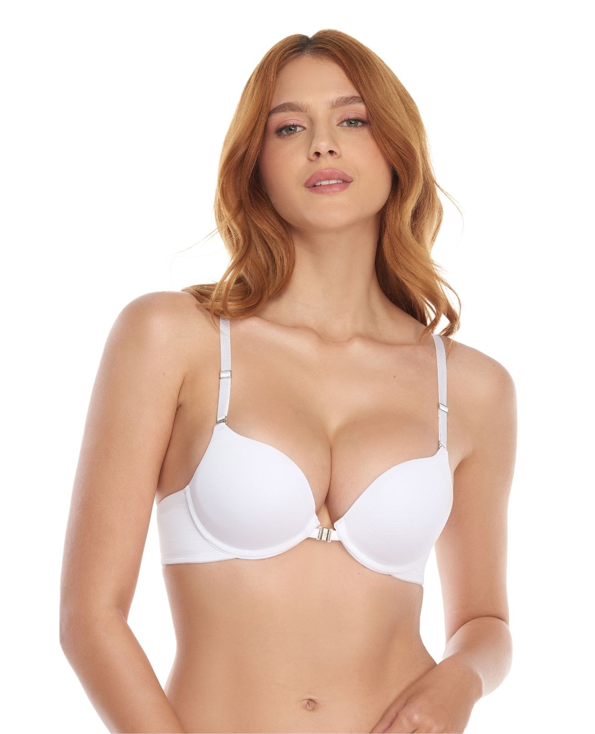 Brasier realce alto | Broche frontal | Escote profundo | Cargaderas graduables - imagen 1