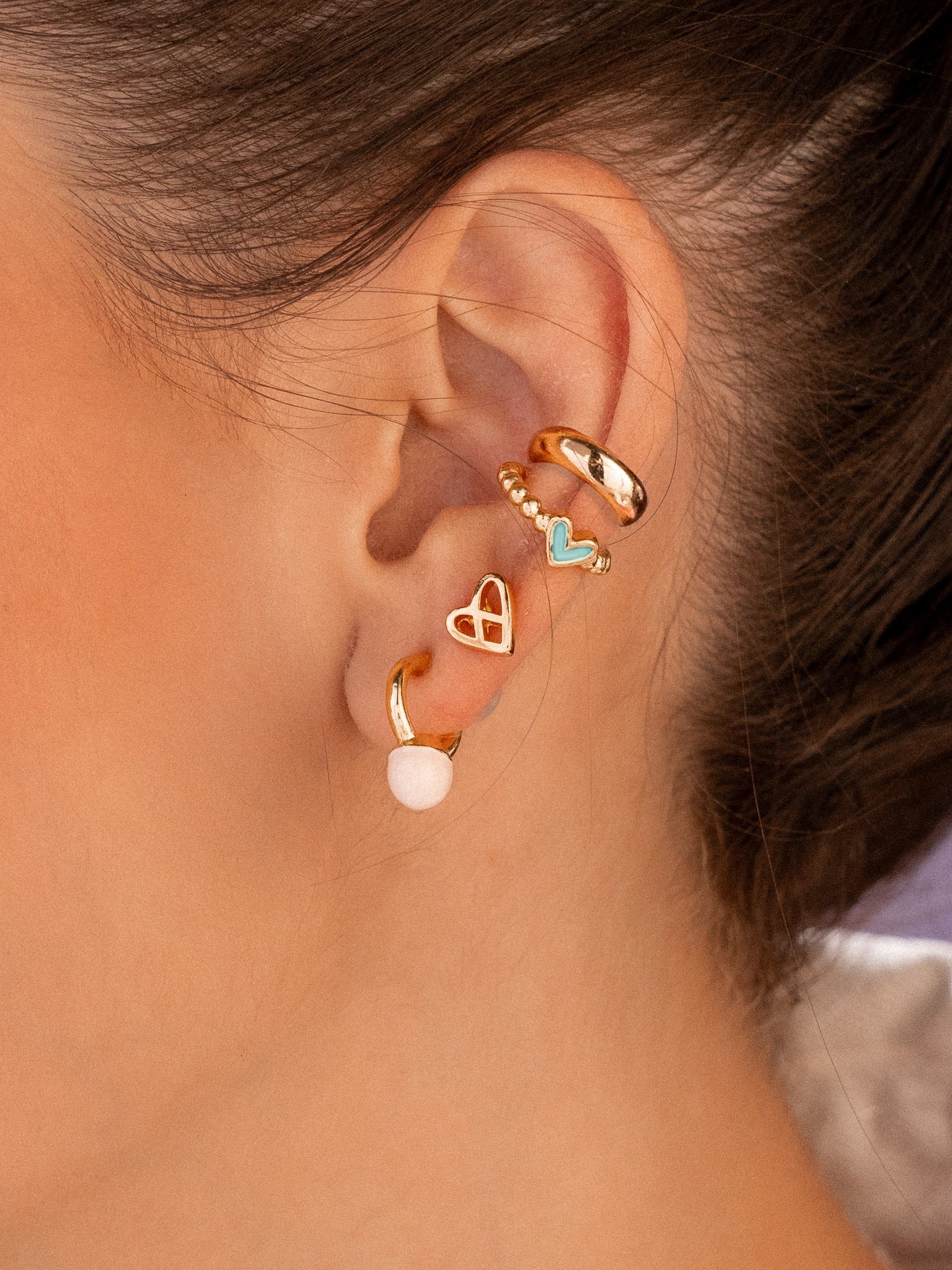 Set X4 Aretes Corazón AVM - imagen 1