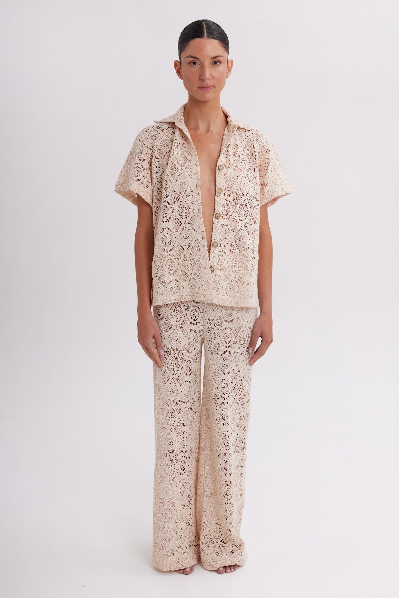 Camisa Mujer Simone & Pantalón Joelle Beige - imagen 1