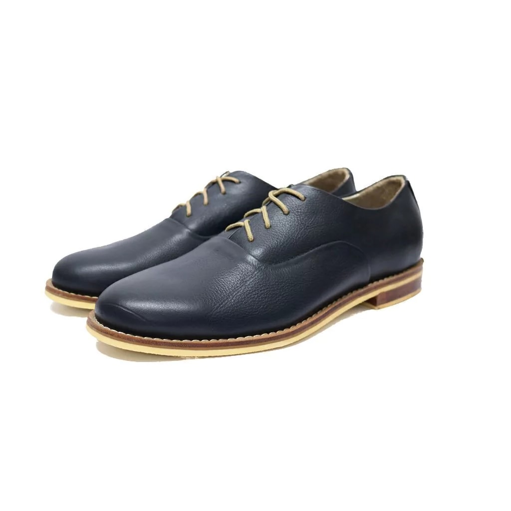 Zapatos Para Hombre Oxford en Cuero Azul Oscuro - imagen 1