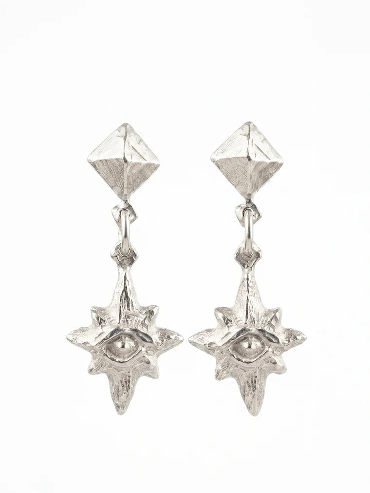 CARVED STAR EARRINGS - imagen 1