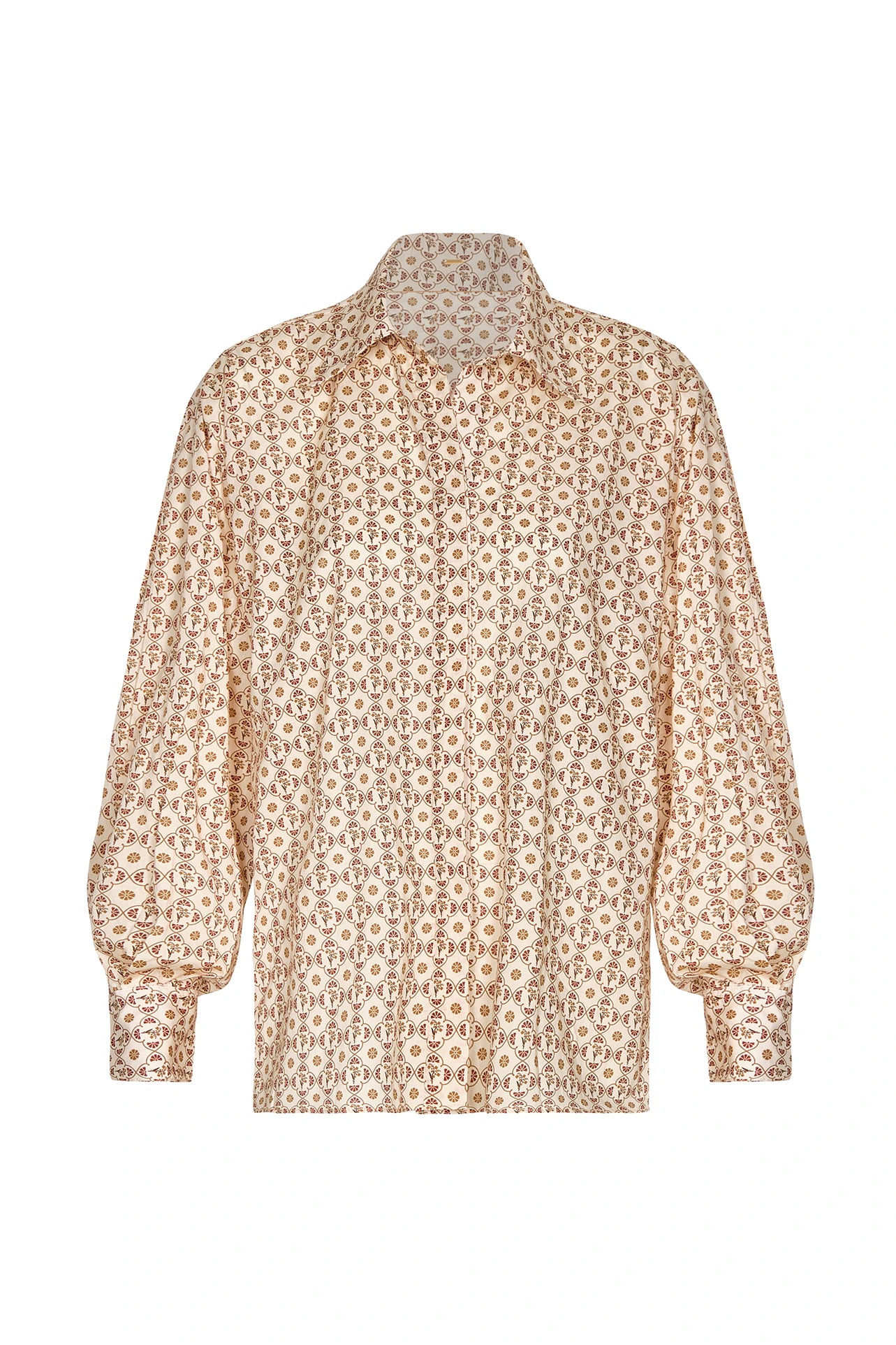 Barnes Cotton Bio Shirt / Beige May Flower - imagen 1