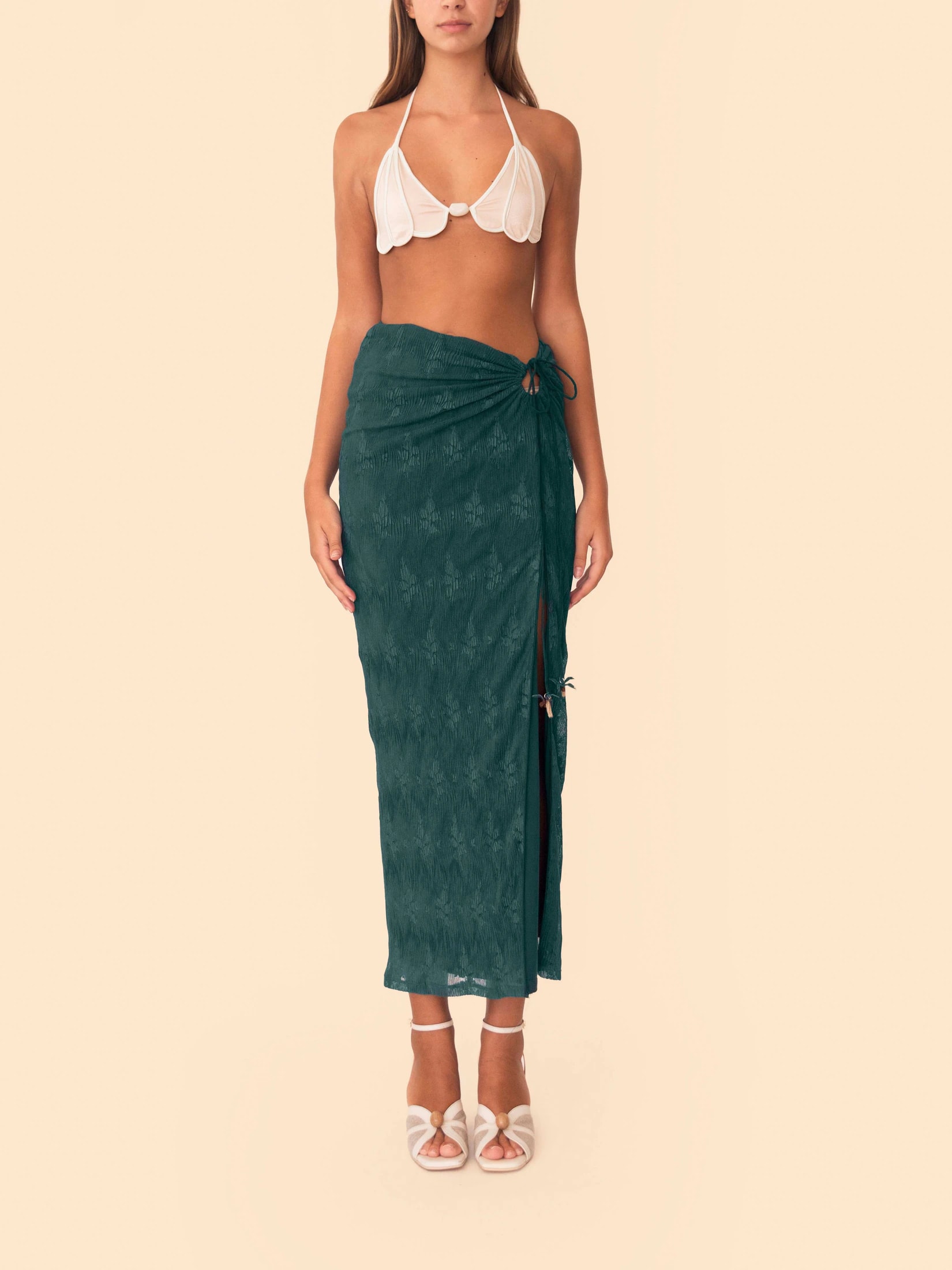 FRANKIE SKIRT TEAL/PETROLEO - imagen 1