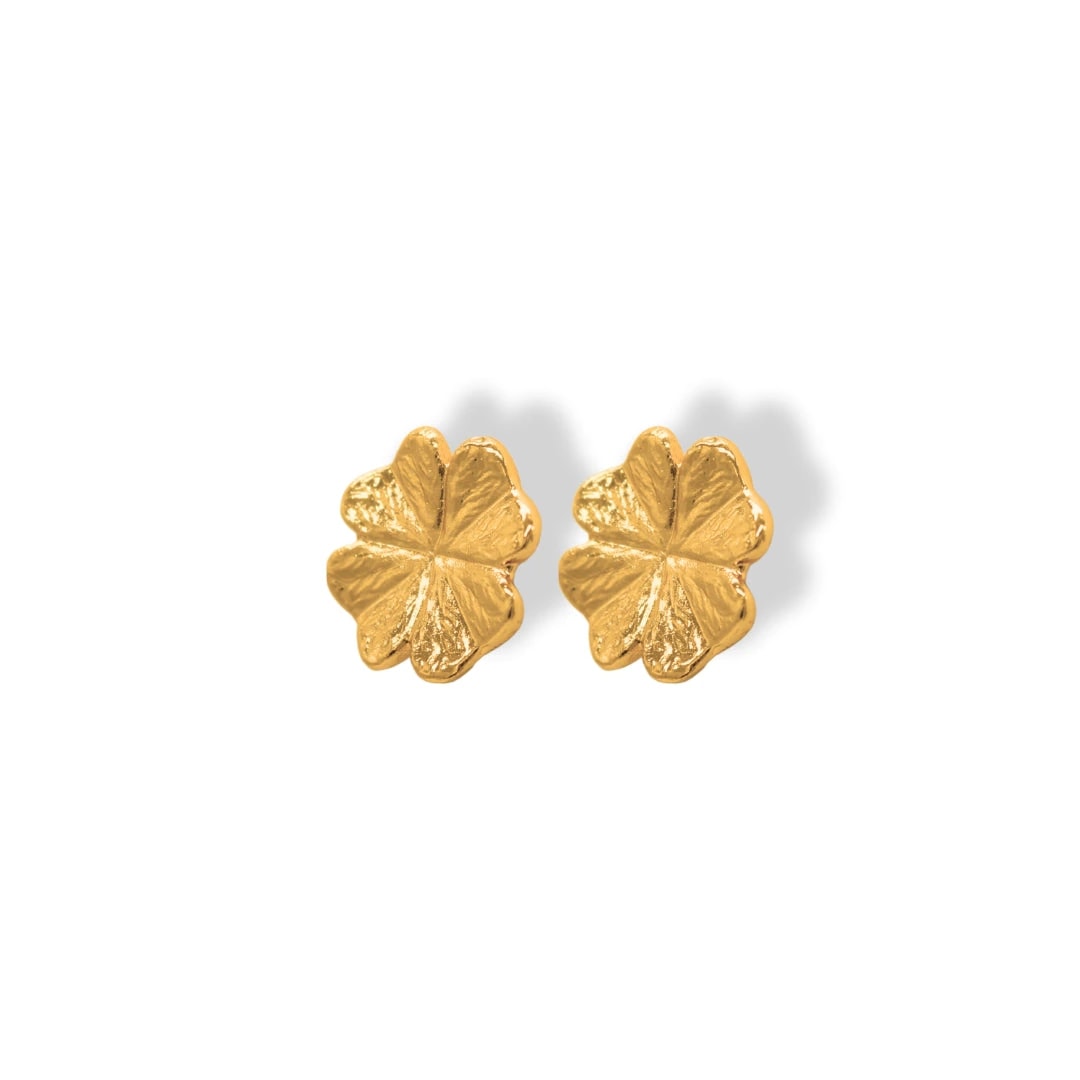 Aretes de trébol de 4 hojas pequeño - imagen 1