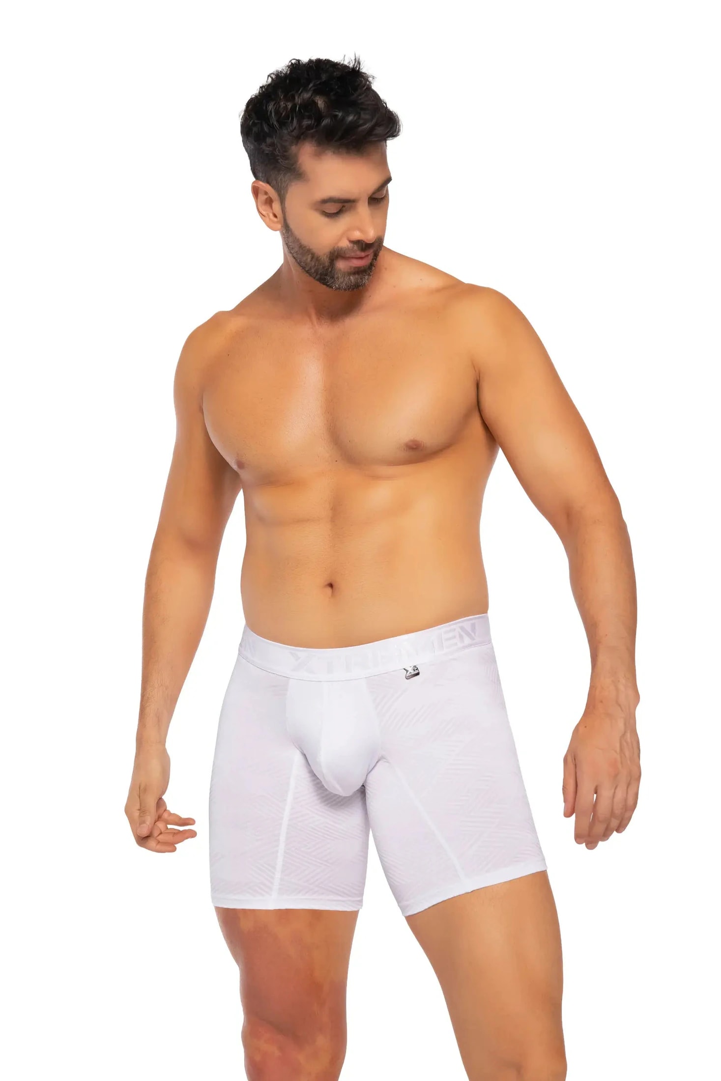 BOXER MICROFIBRA JACQUARD ESPIGA  BLANCO - imagen 1