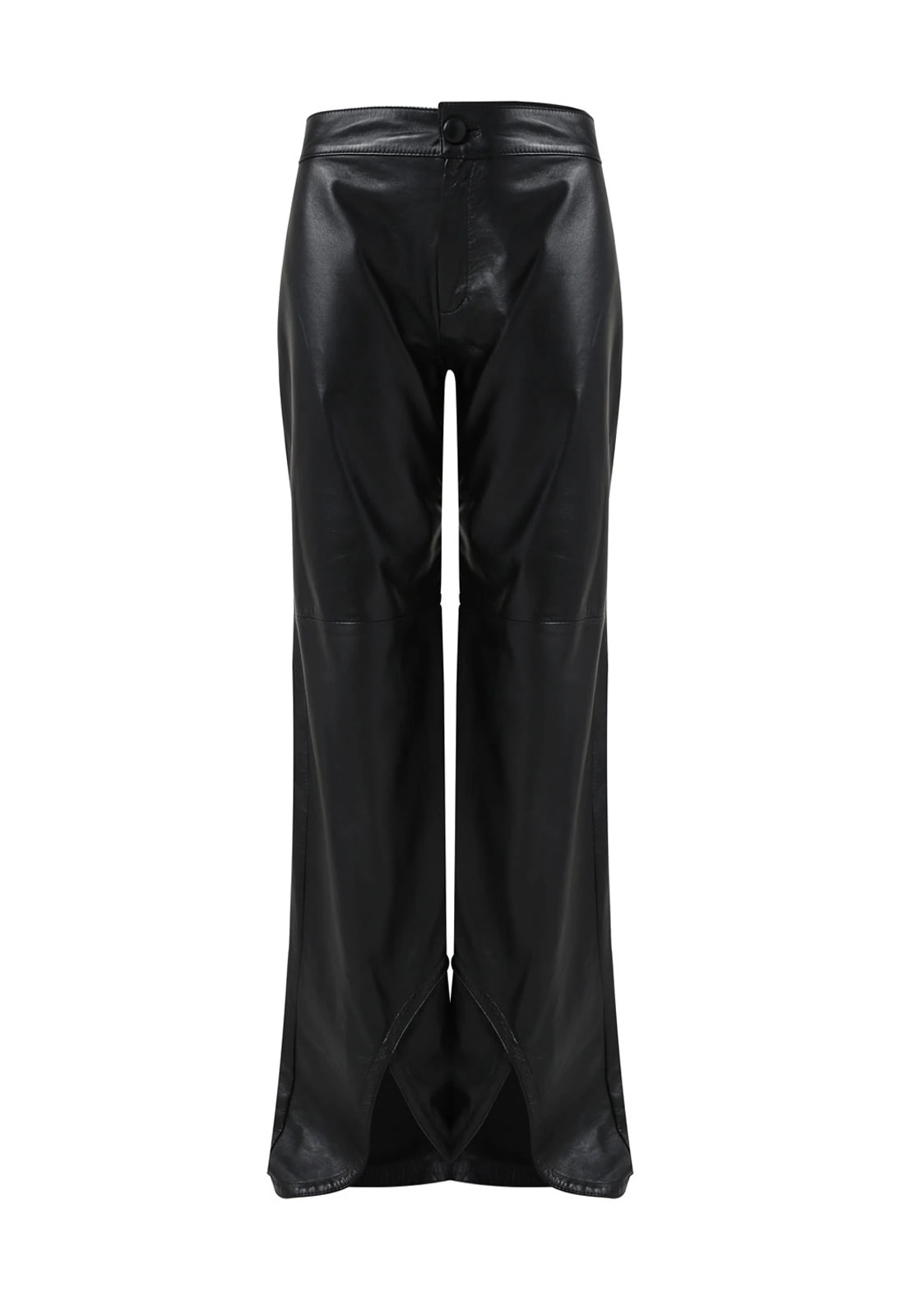 LEATHER CURVED CUT OUT BOOT TROUSERS - imagen 1