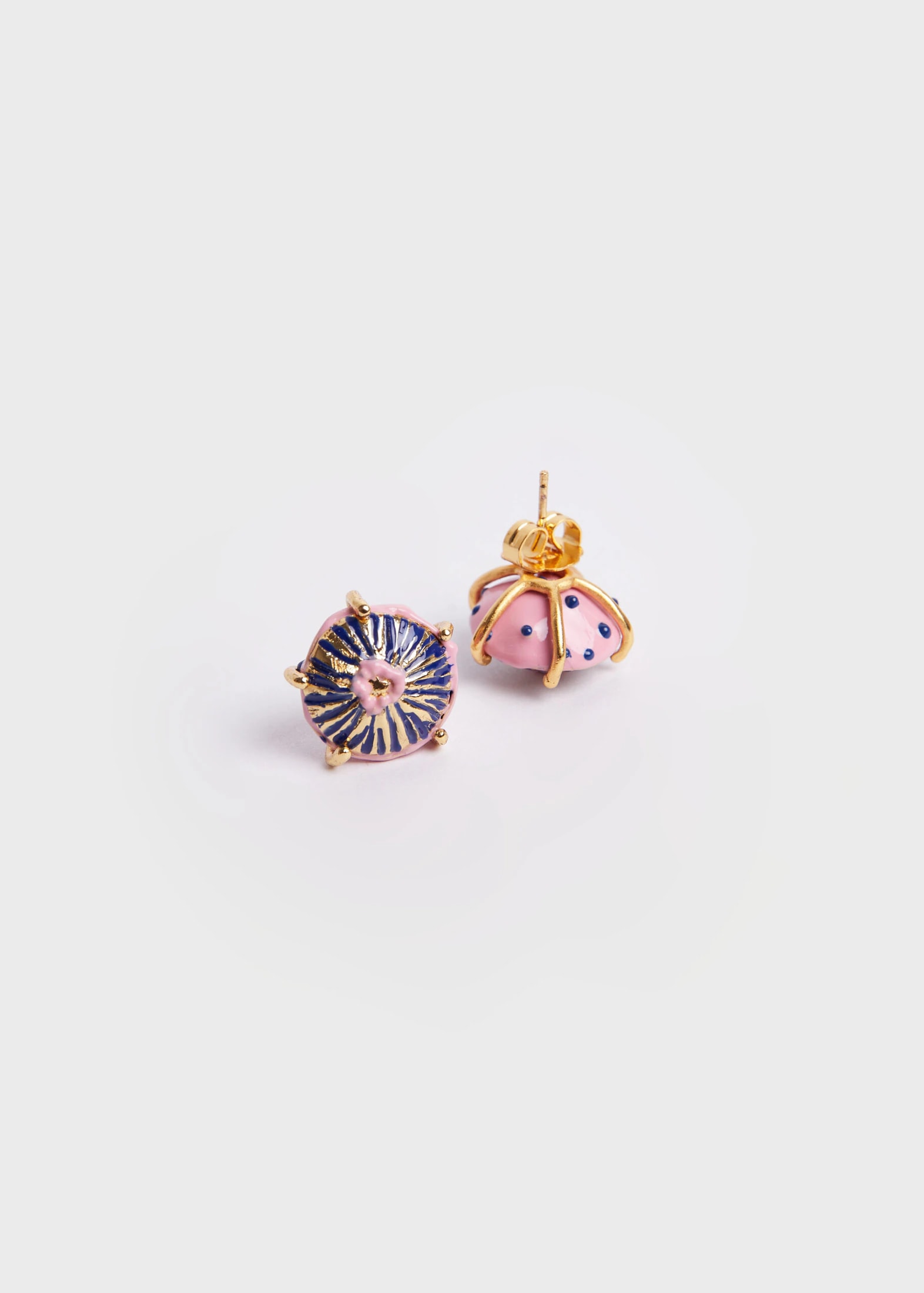 Aretes midi sombrerito azul rosa - imagen 1