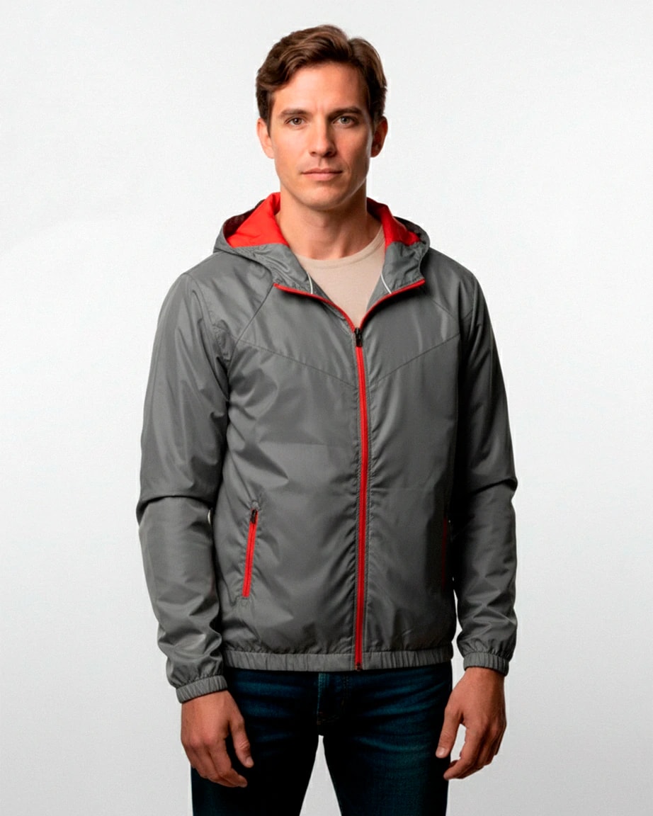 Chaqueta Cyclone Gris Con Cremallera Roja OUTLET - imagen 1