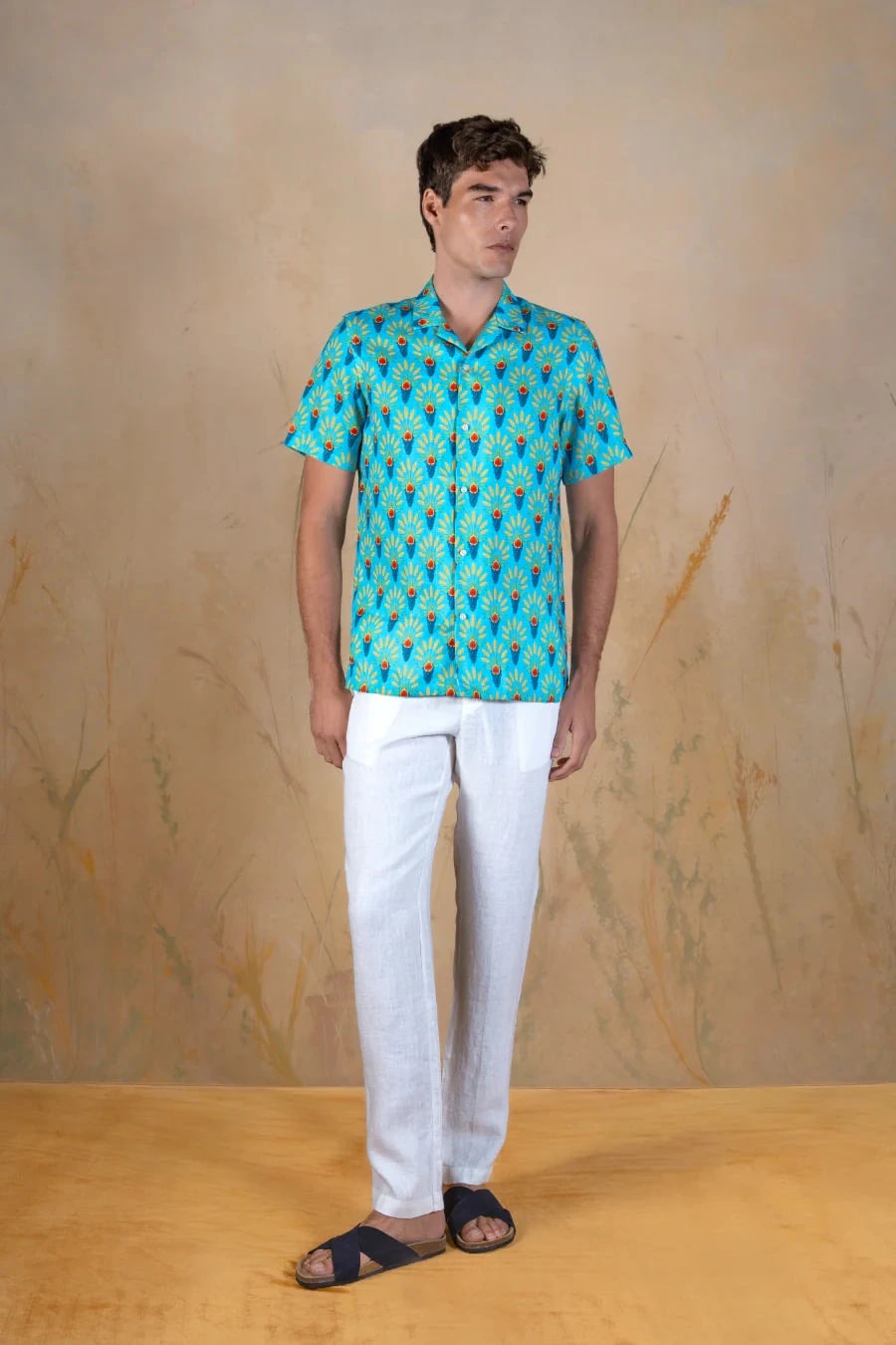 Proventus linen bowling shirt blue - imagen 1