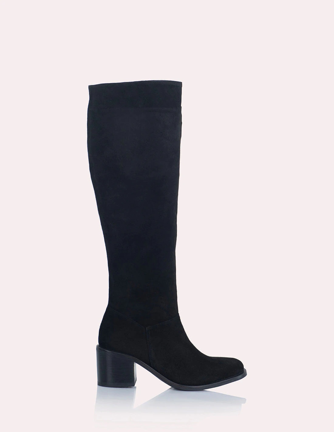 Bota Slouchy Sante Cuero Ante Negro - imagen 1