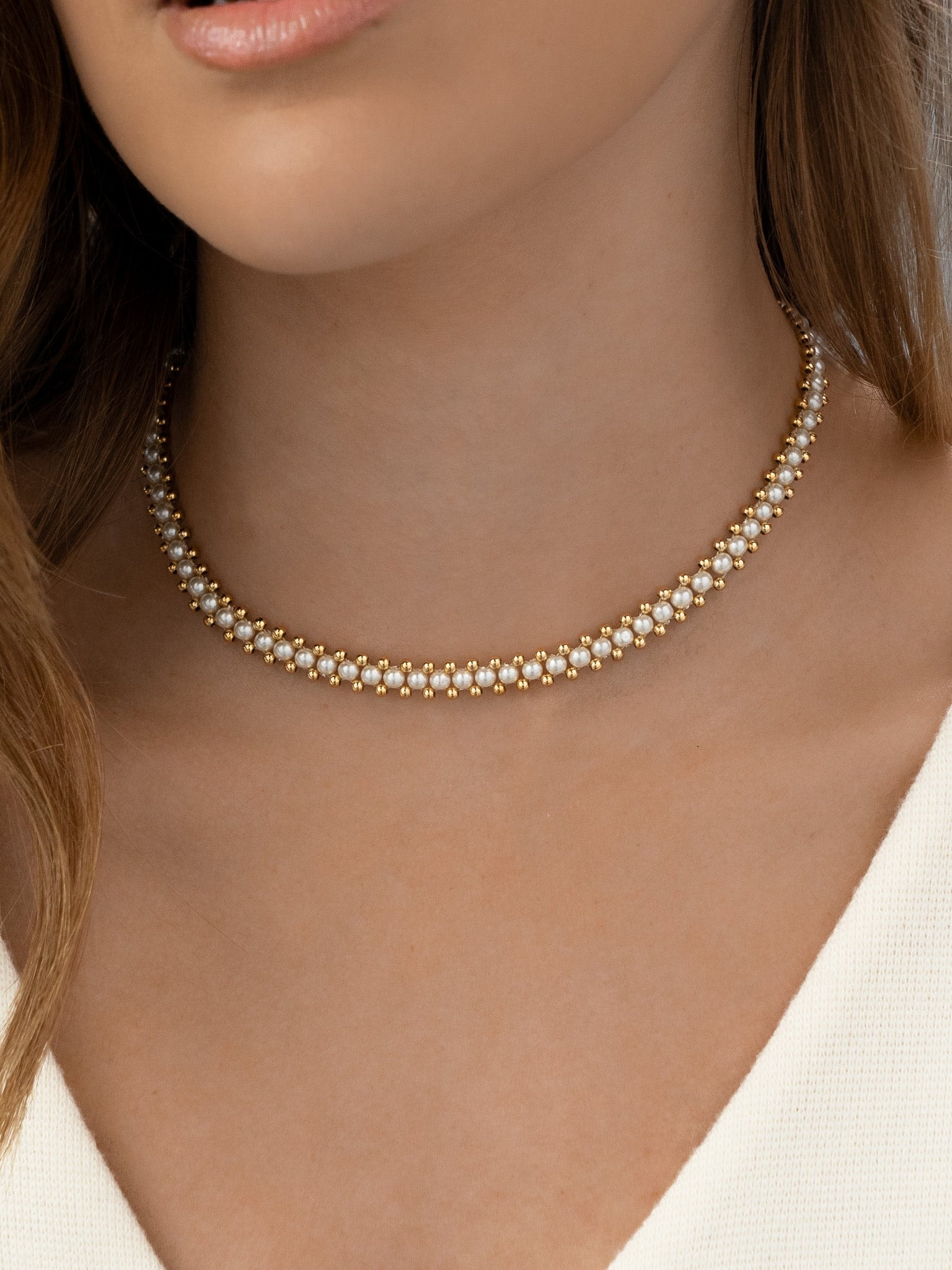 Choker Tejido De Perlas - imagen 1