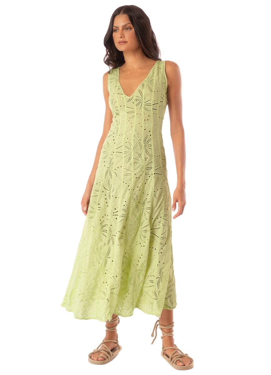 Maaji Palm Embroidery Geranium Long Dress - imagen 1