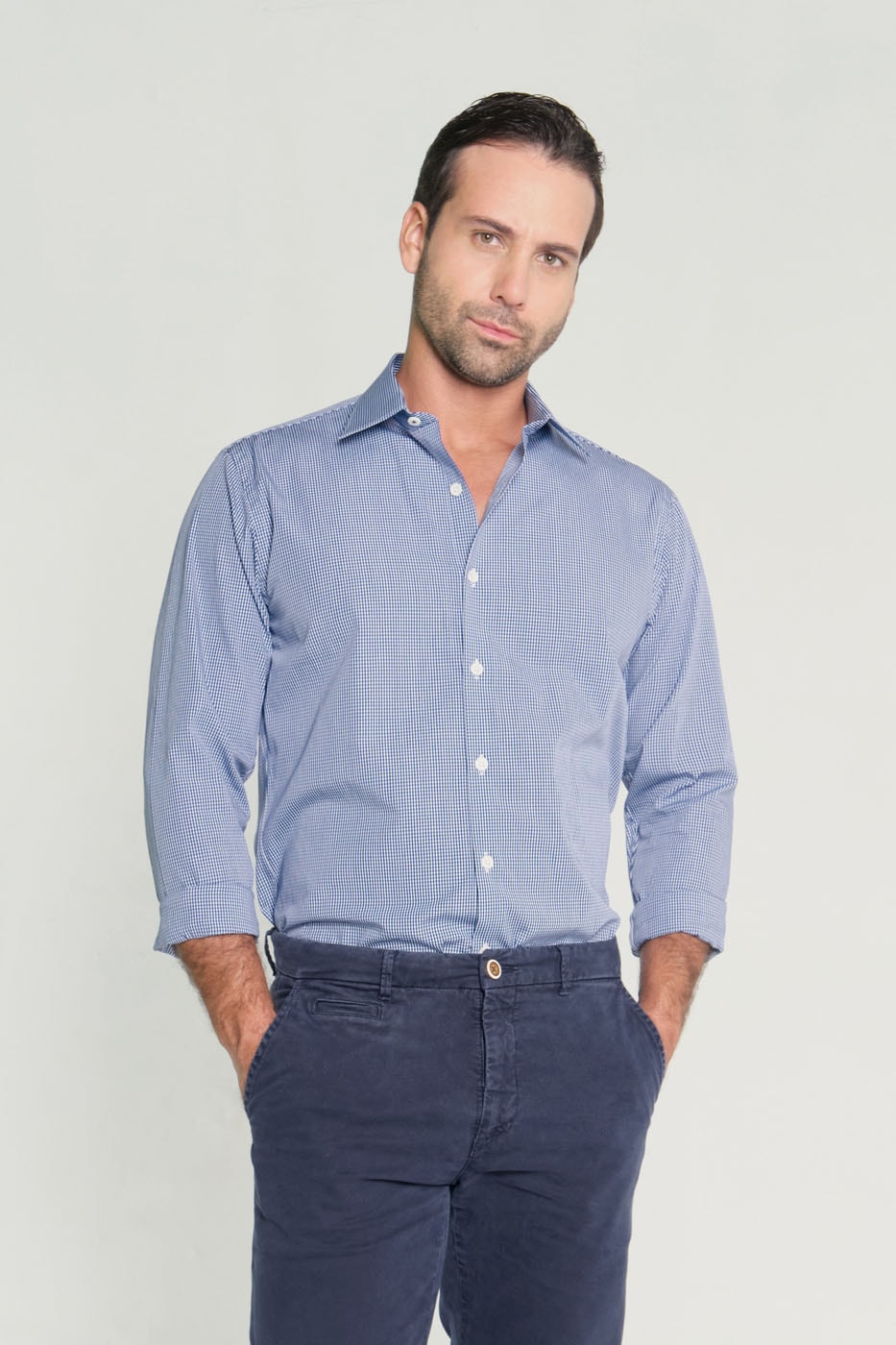 Camisa Classic Algodón Azul Oscuro - imagen 1
