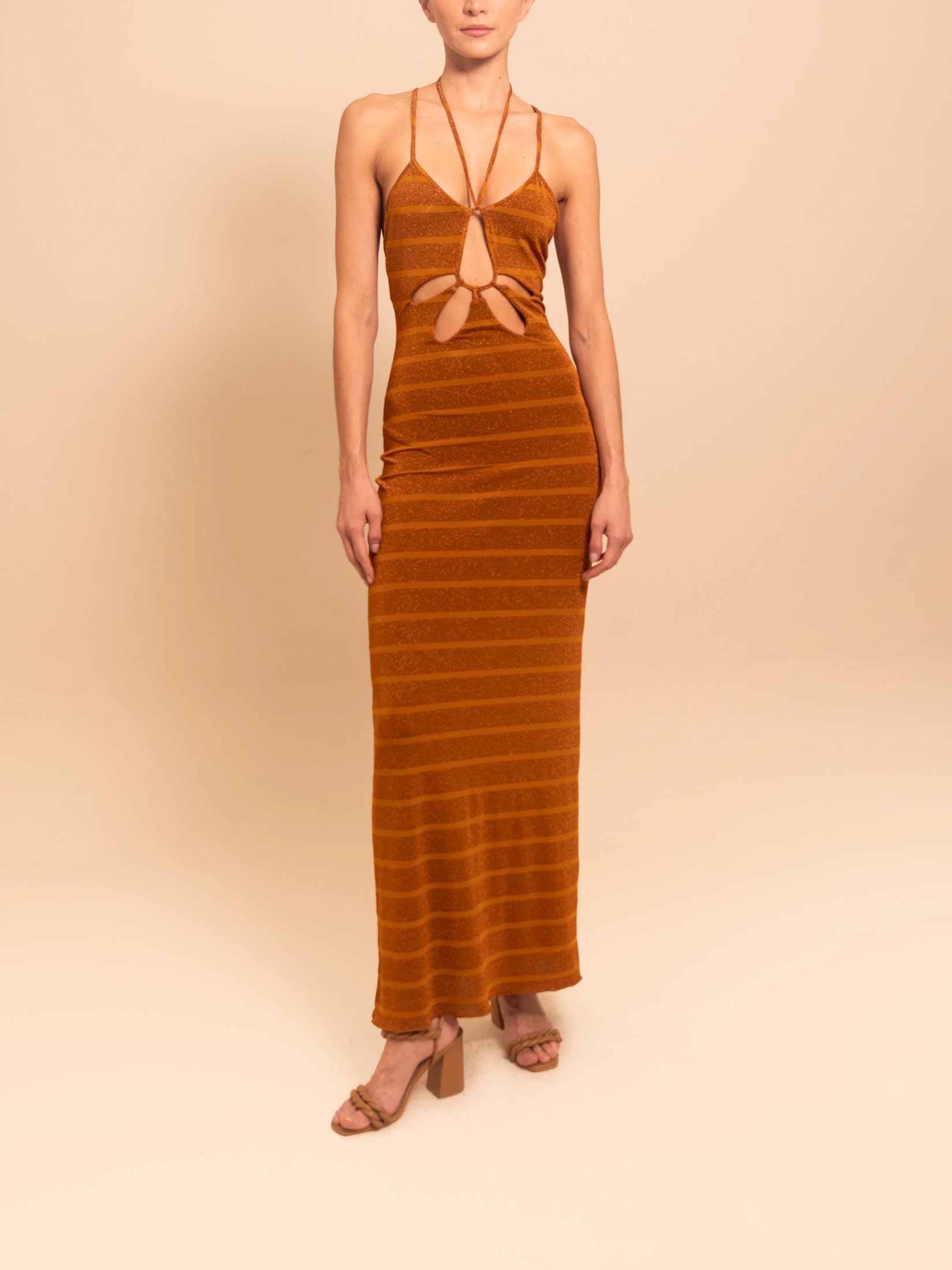 DALIA DRESS BRONZE STRIPE - imagen 1