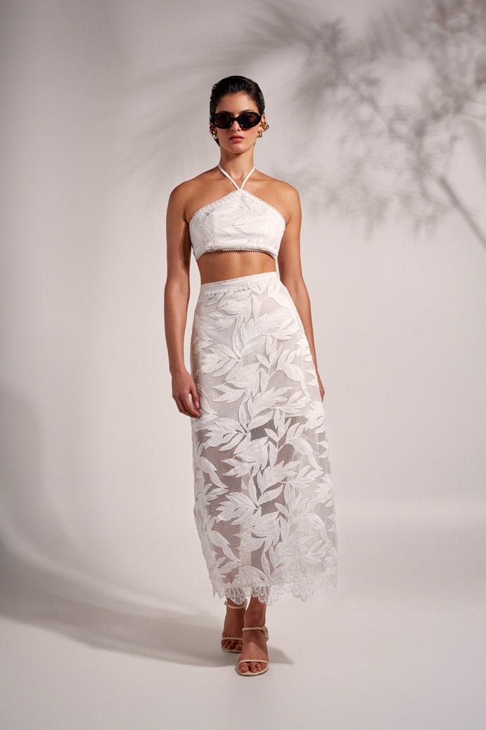 ARYA MAXI SKIRT WHITE - imagen 1