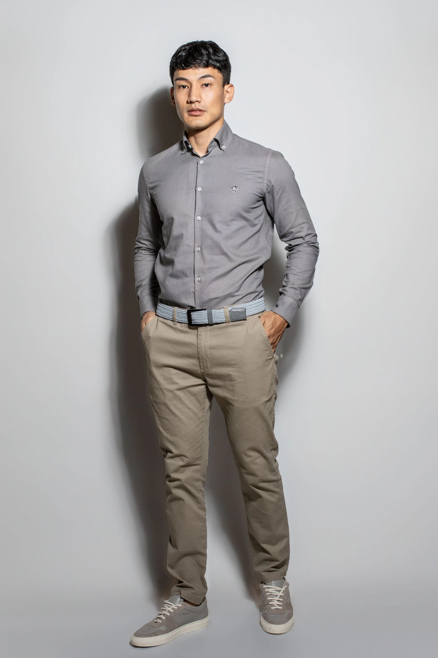 Camisa Antimanchas Oxford Gris - Talla Slim - imagen 1