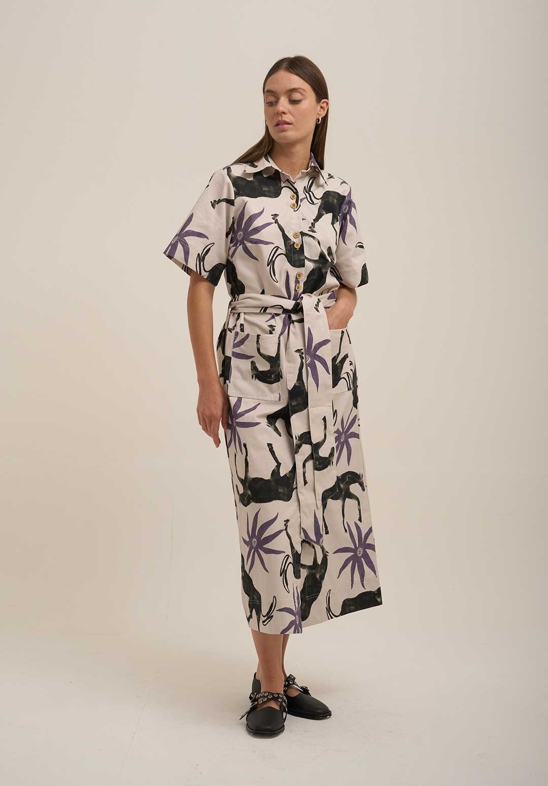 Vestido Camisero Estela Lila - imagen 1