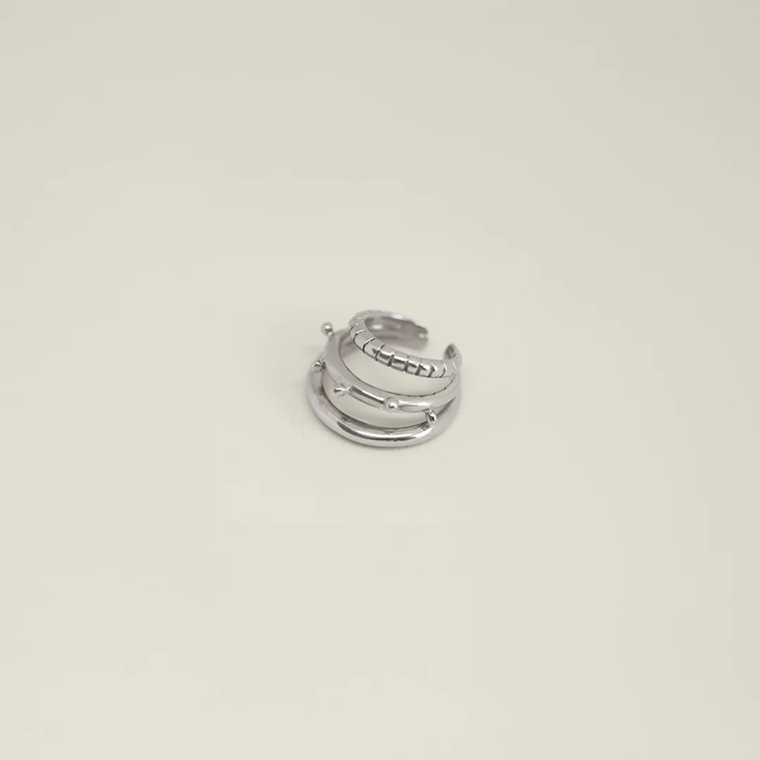 Triple Chuf Ear Cuff Silver - imagen 1