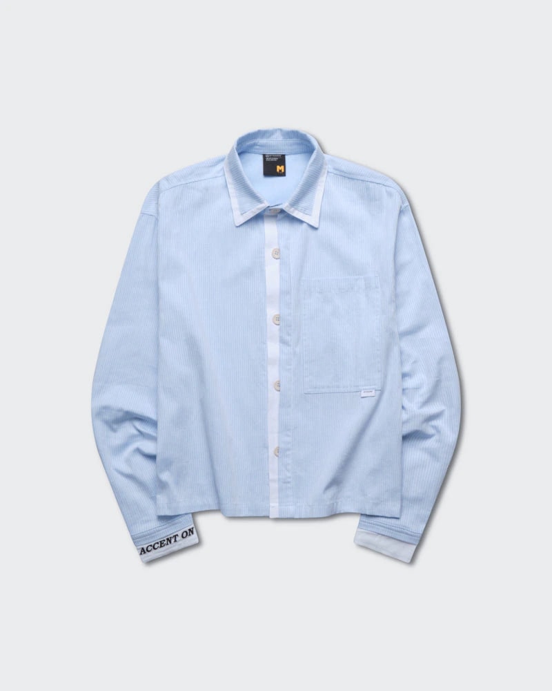 Camisa Azul Boxy Oxford Club - imagen 1