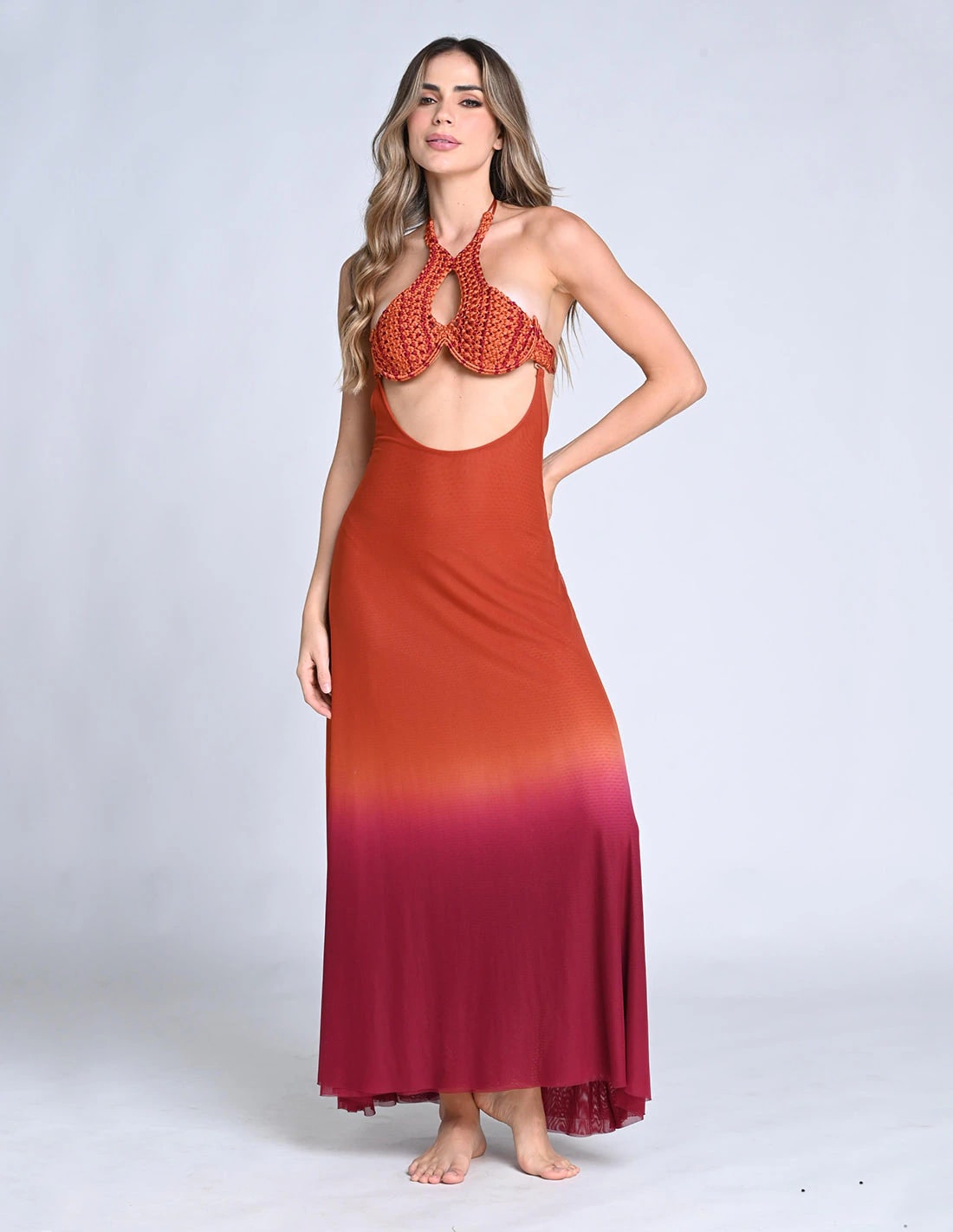 Falda Sairi Burgundy + Ochre - imagen 1