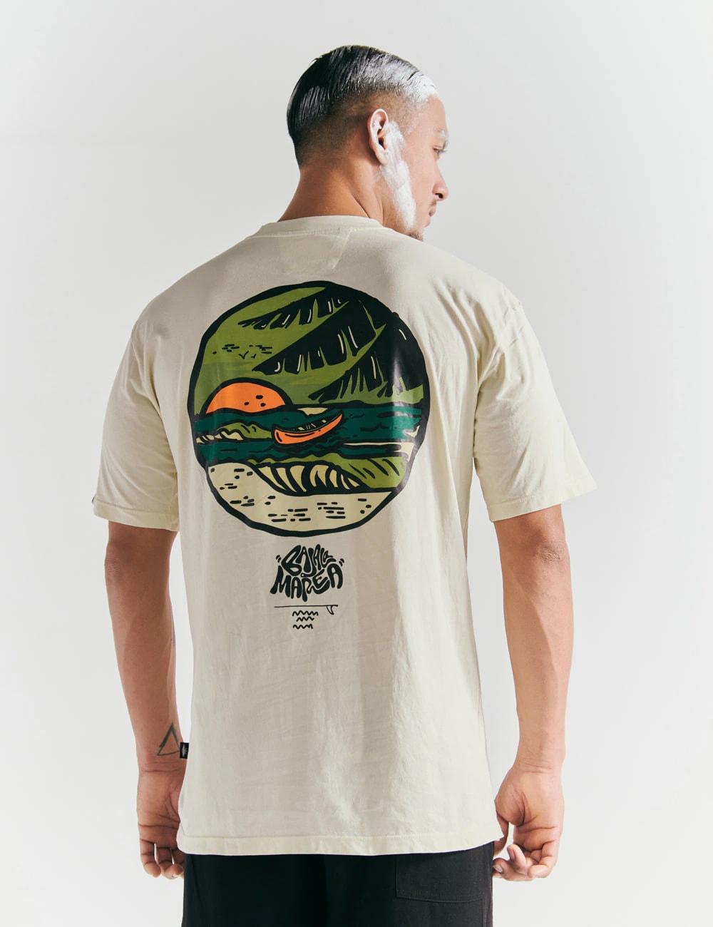 Camiseta Oversize Baja la marea  amarillo pastel Hombre - imagen 1