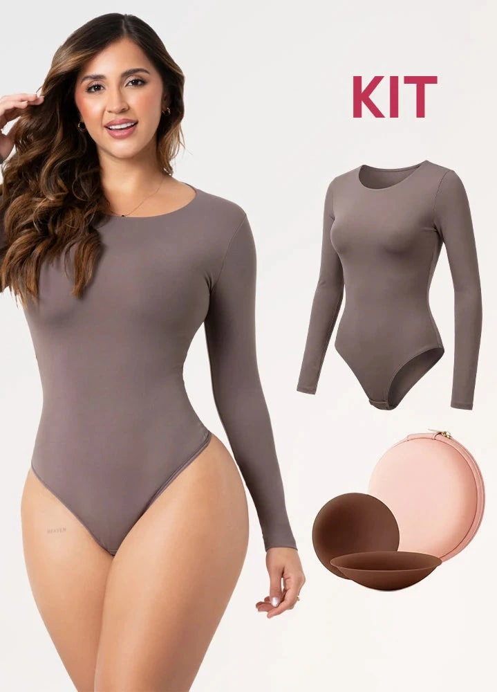 Kit Cero Marcas Salome: Body Manga Larga TD03L5 + Cubre Pezones - imagen 1