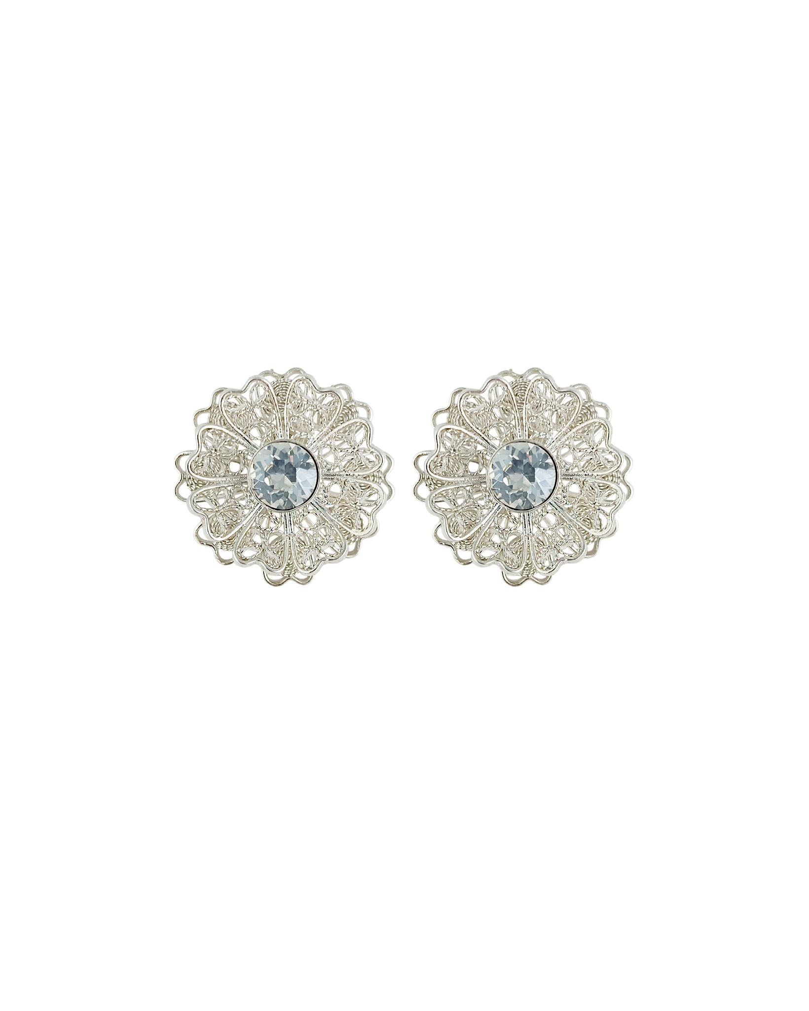 Aretes filigrana plata ley 950 Margarita - imagen 1