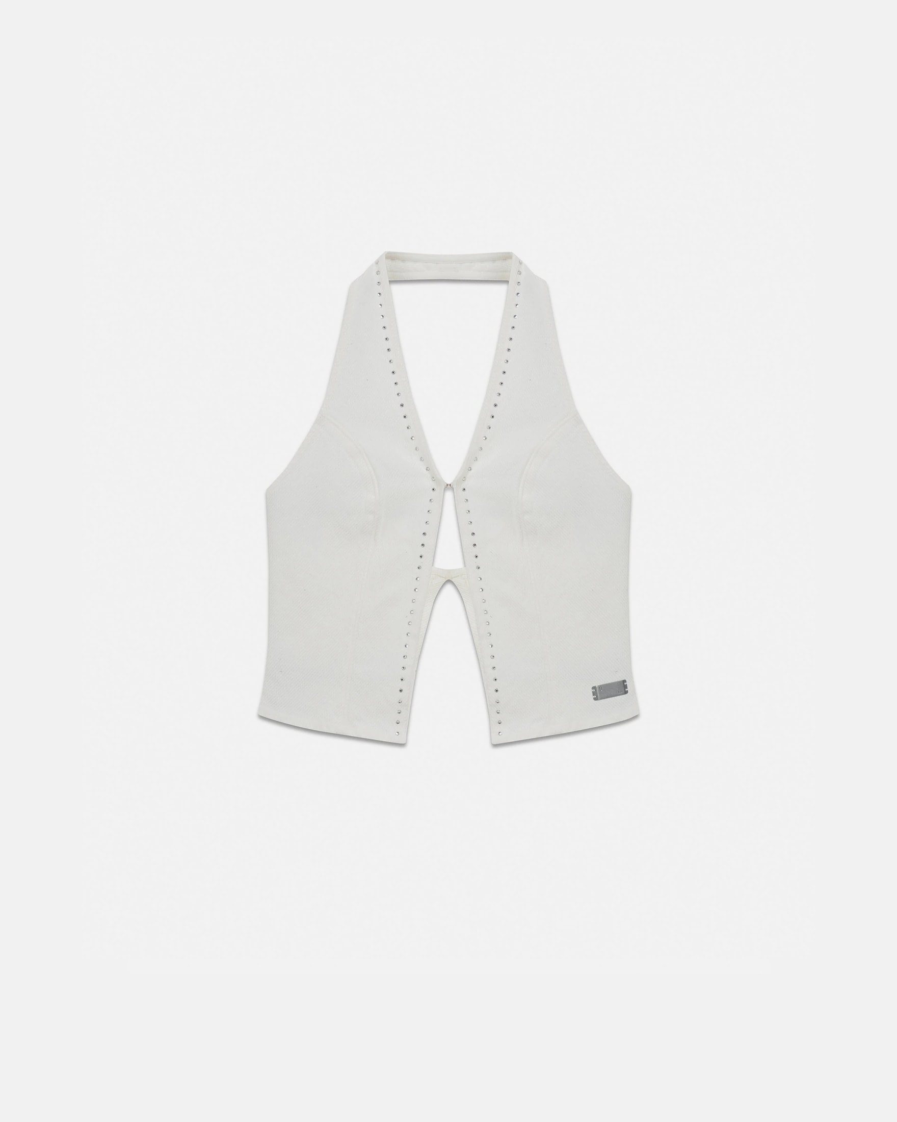 W Basics Rhinestone Top Vest White - imagen 1