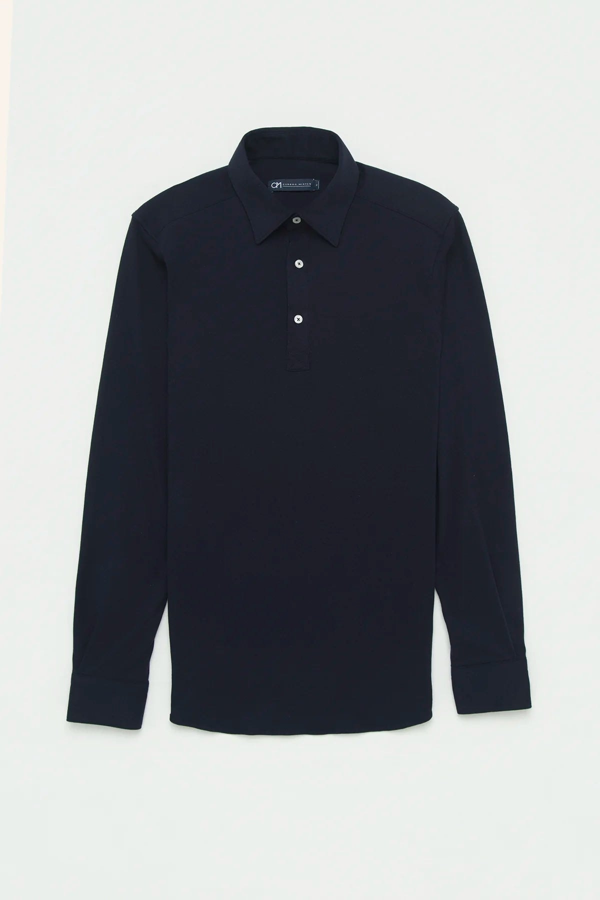 Camisa Piqué Polera Algodón Azul Oscuro - imagen 1