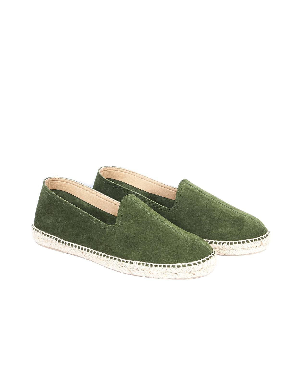 Men's leather espadrille dark green - imagen 1