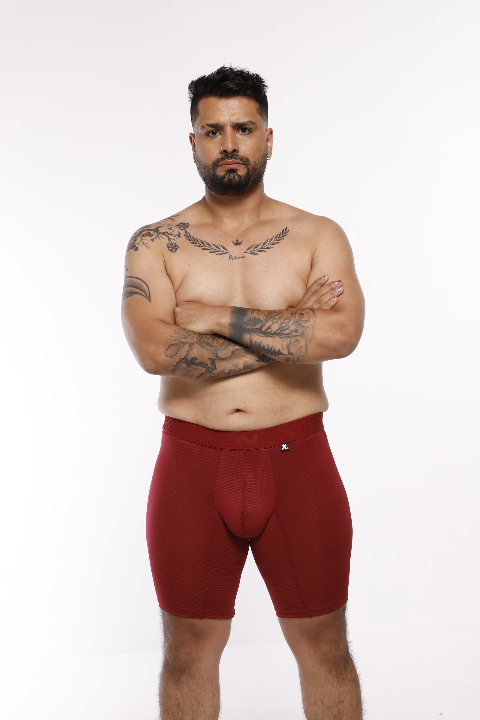 BOXER MICROF JACQUARD EXTRAGRANDE VINO - imagen 1