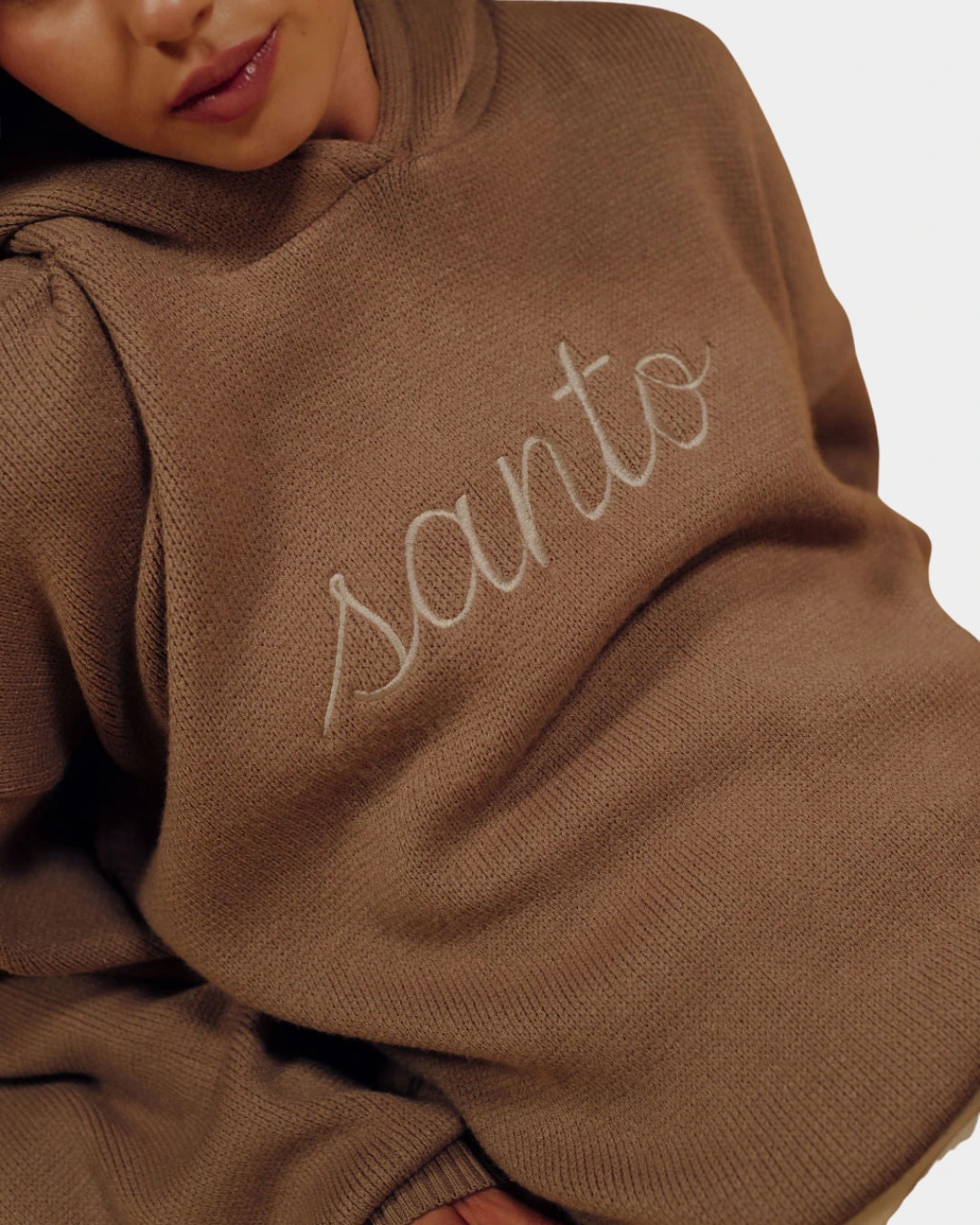 COFFEE KNIT HOODIE - imagen 1