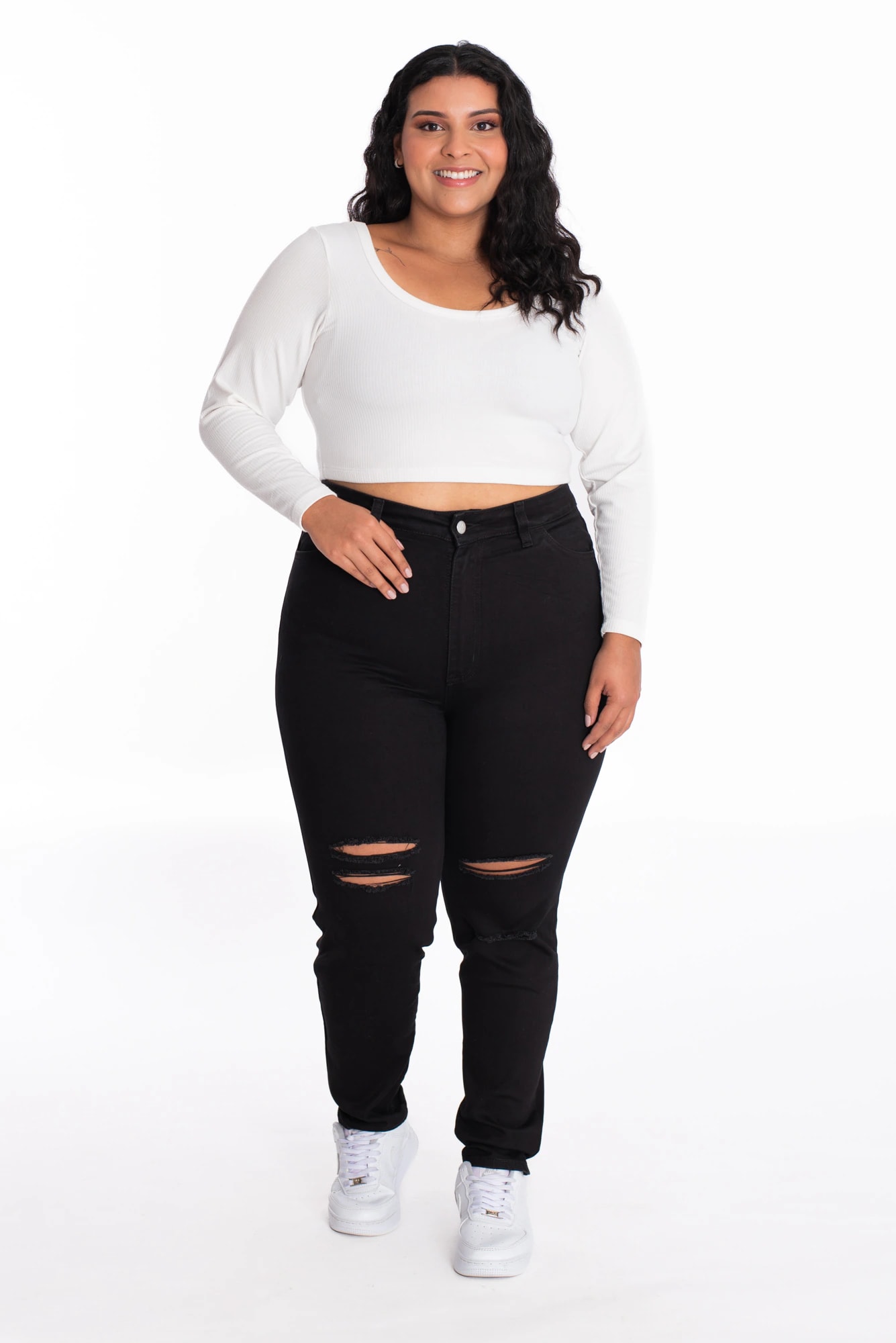 Jean Skinny Negro Rotos 409 - imagen 1