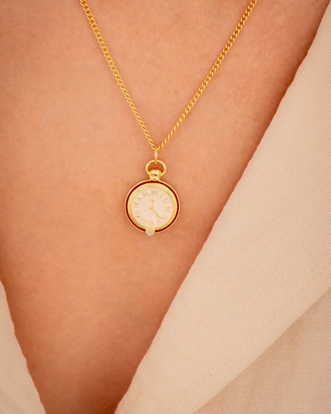 Collar Reloj + Aretes - imagen 1
