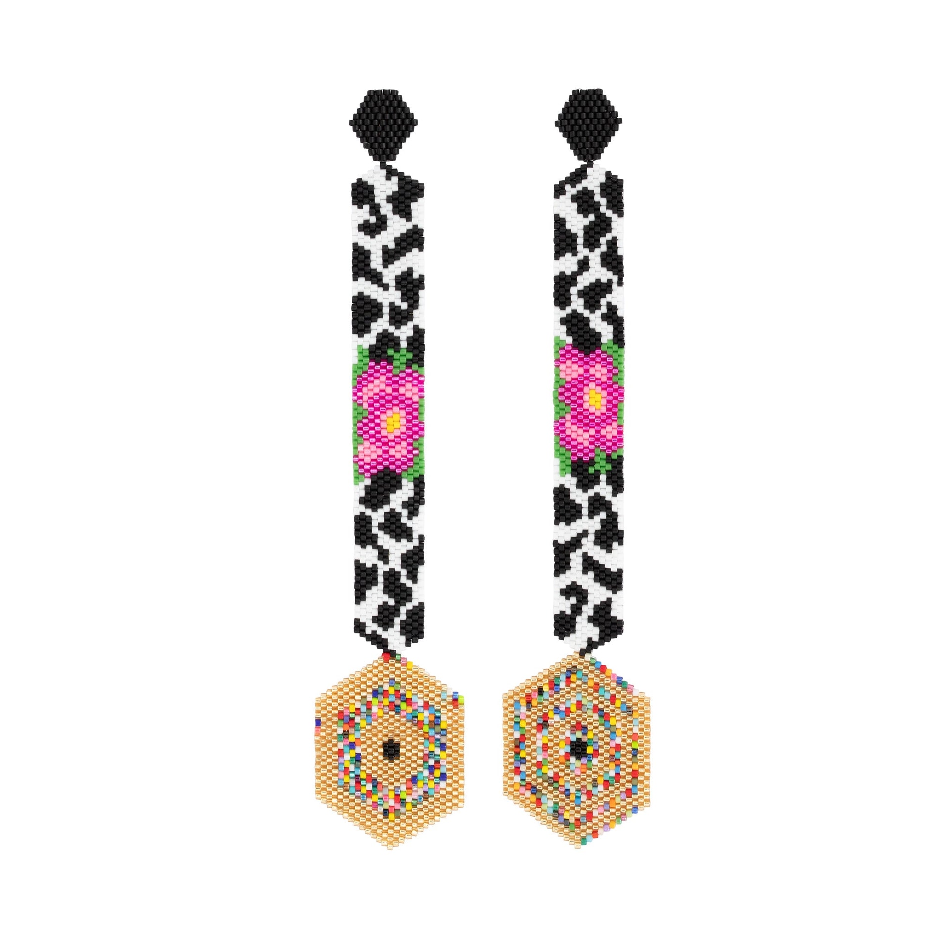 Aretes Cuento Horus Flor en Disco - imagen 1