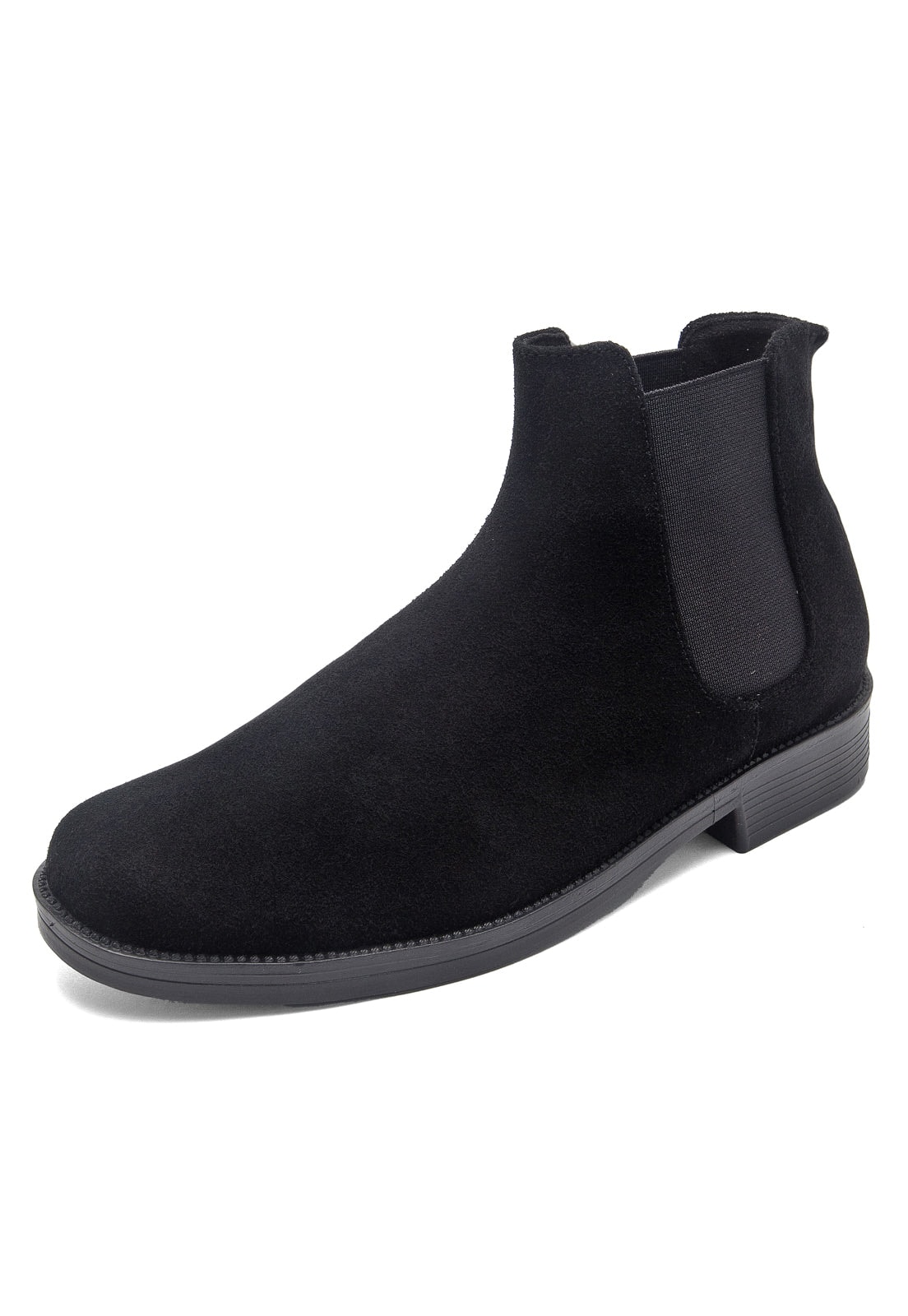 Botines chelsea negros en gamuza. - imagen 1