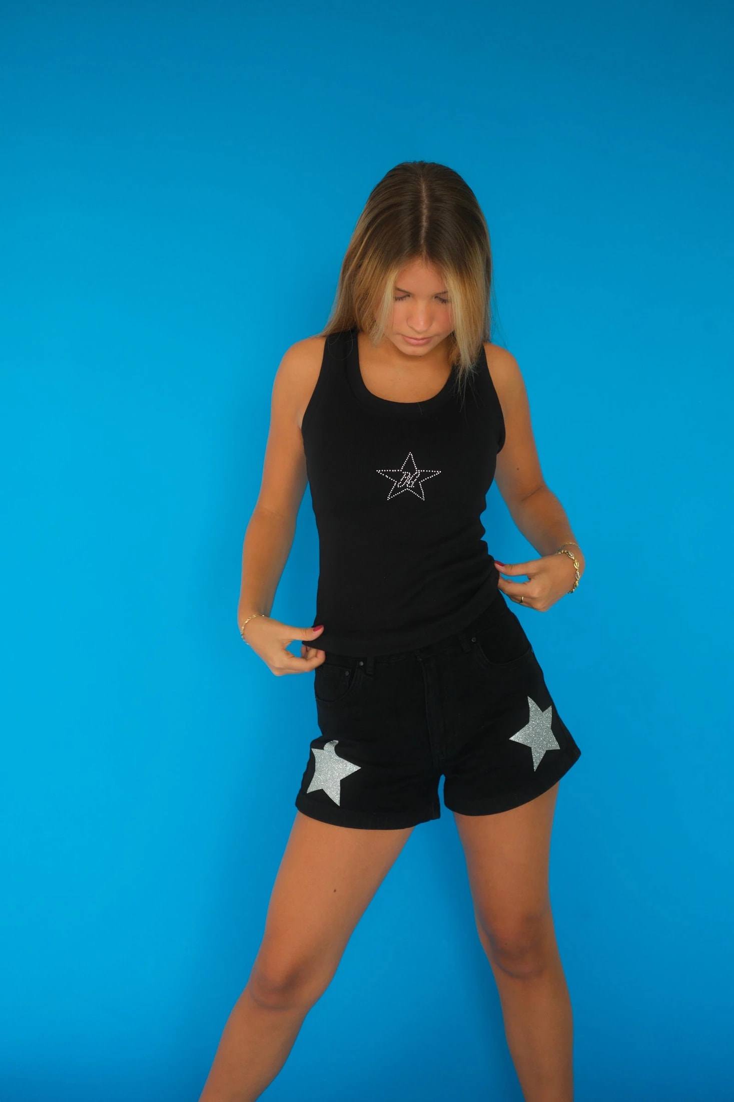 Double Star Black Shorts - imagen 1
