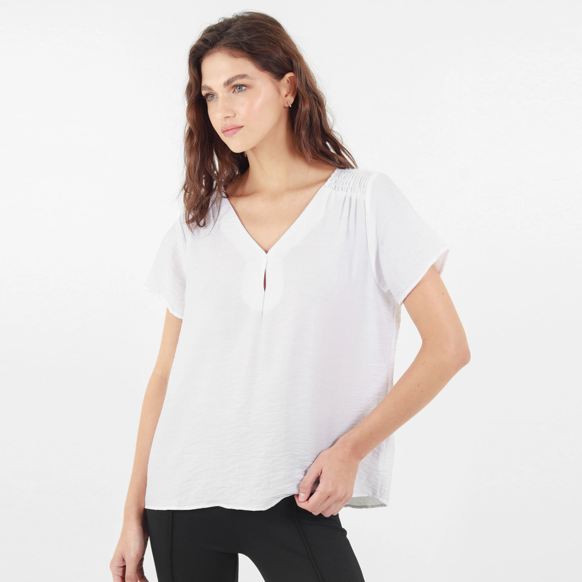 Blusa Cuello V Manga Corta - imagen 1