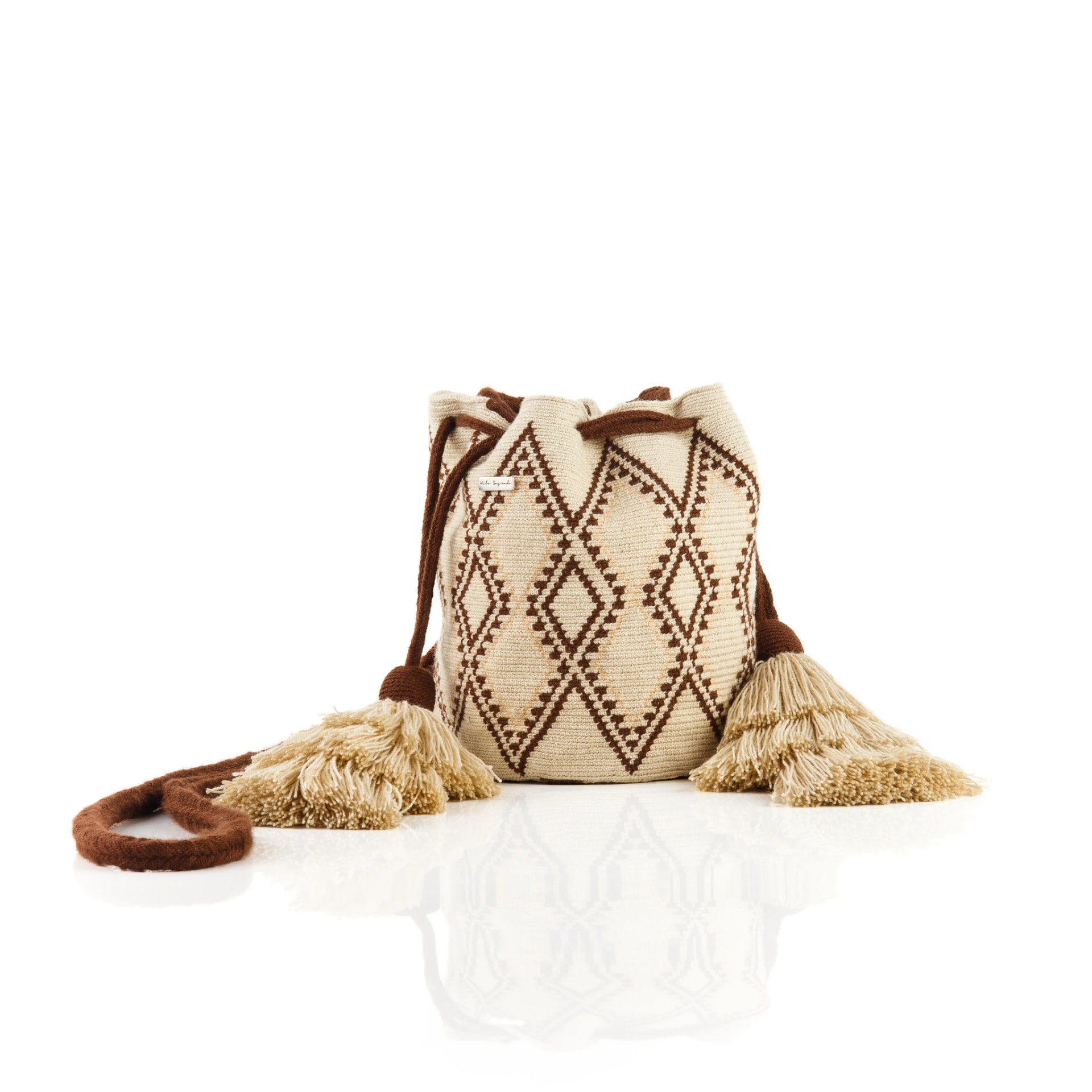 Mini Bolso Wayuu Arena/Marrón - imagen 1