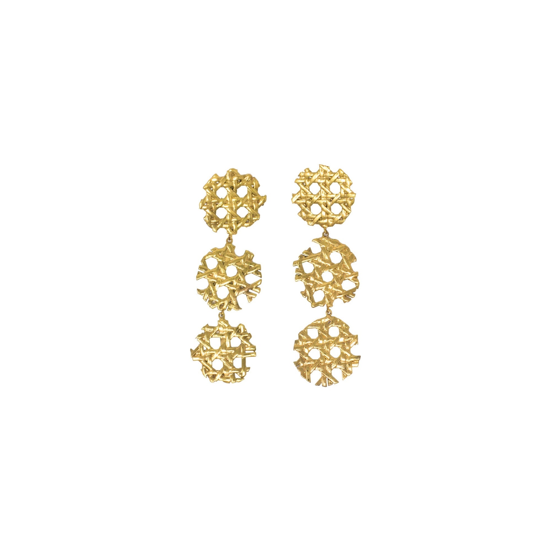 Aretes Mimbre 3 Círculos - imagen 1