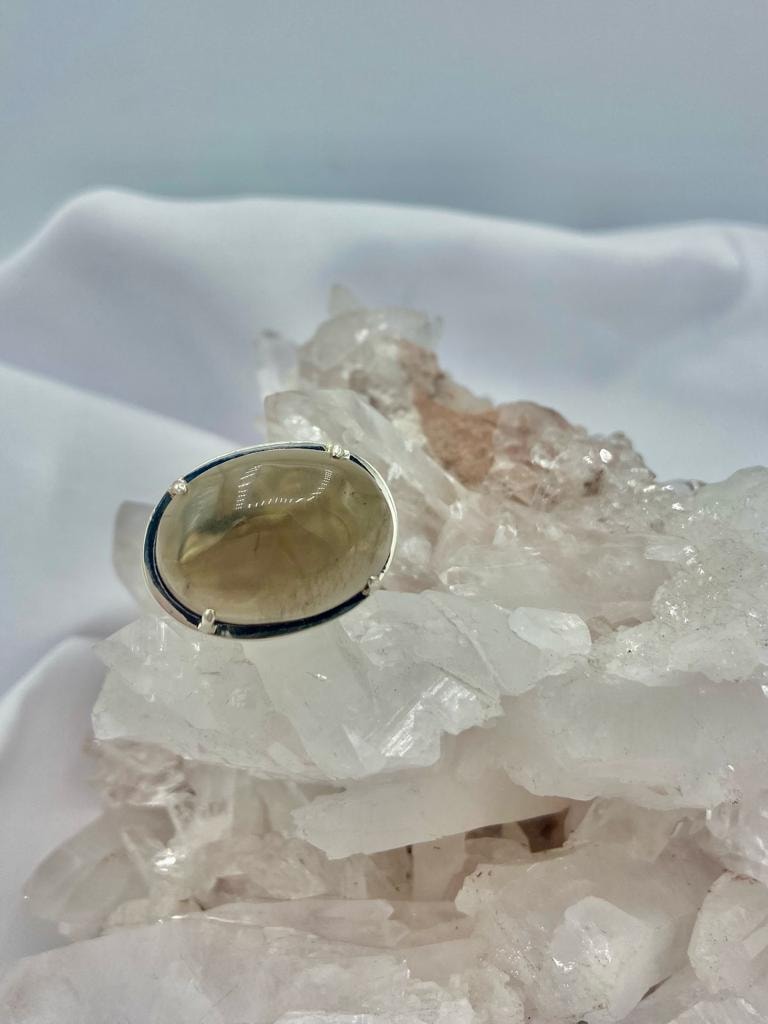 Anillo Cuarzo Humo Ovalado - imagen 1