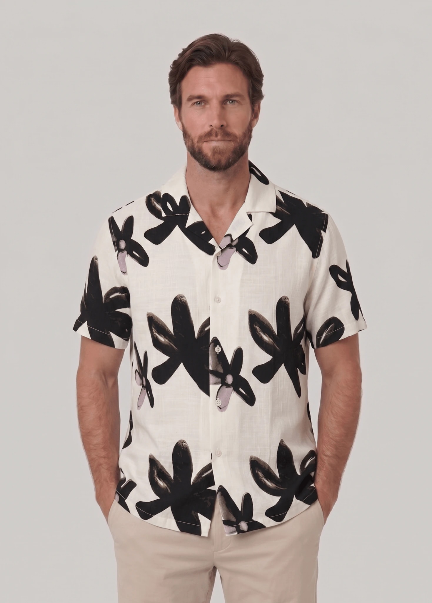 Camisa estampada manga corta para hombre Jon Sonen 027225077 - imagen 1