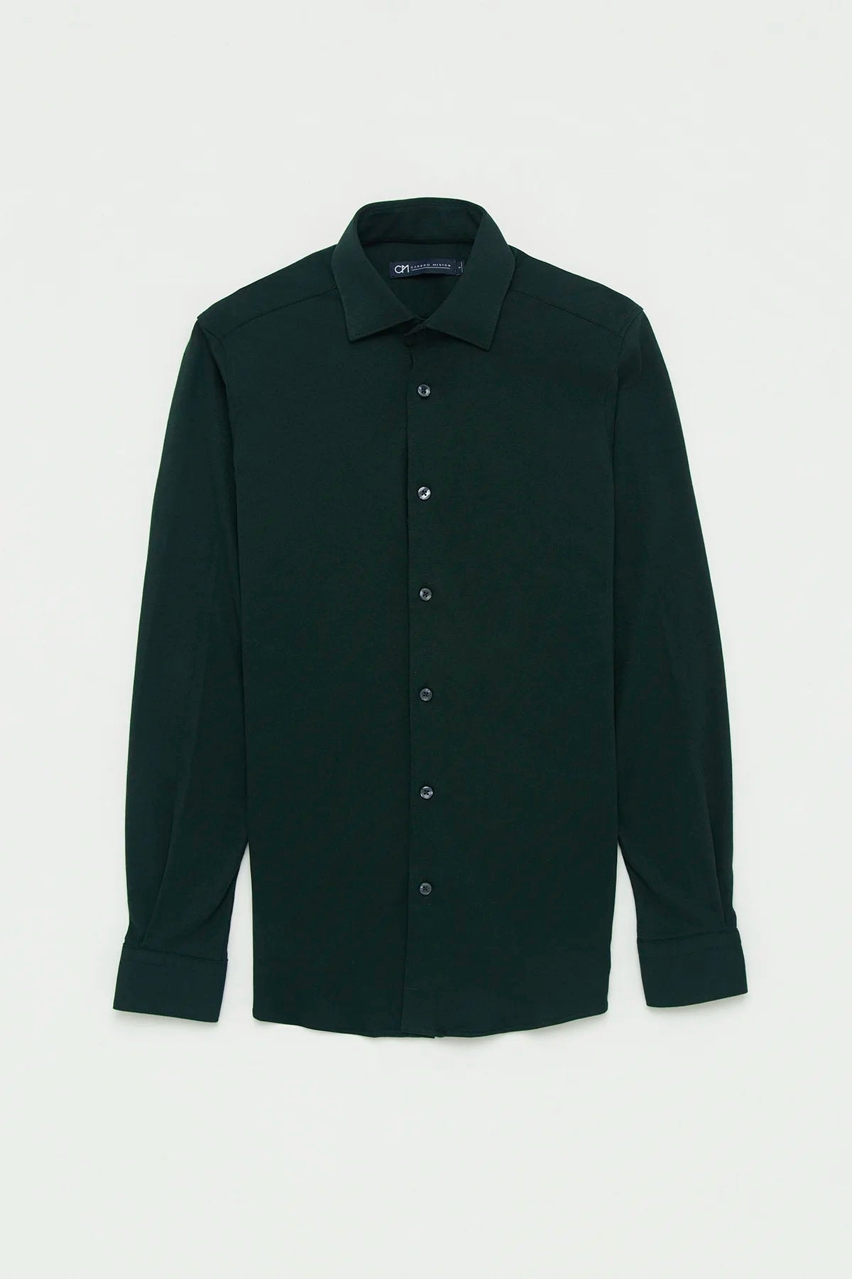 Camisa Piqué Algodón Verde Botella - imagen 1